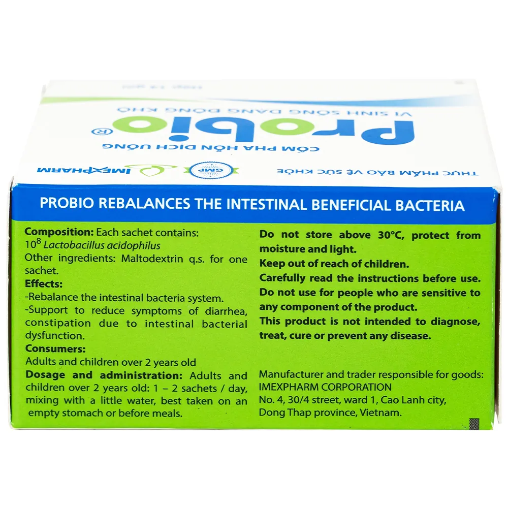 CỐM HỖ TRỢ TIÊU HÓA PROBIO IMEXPHARM 14 GÓI 5