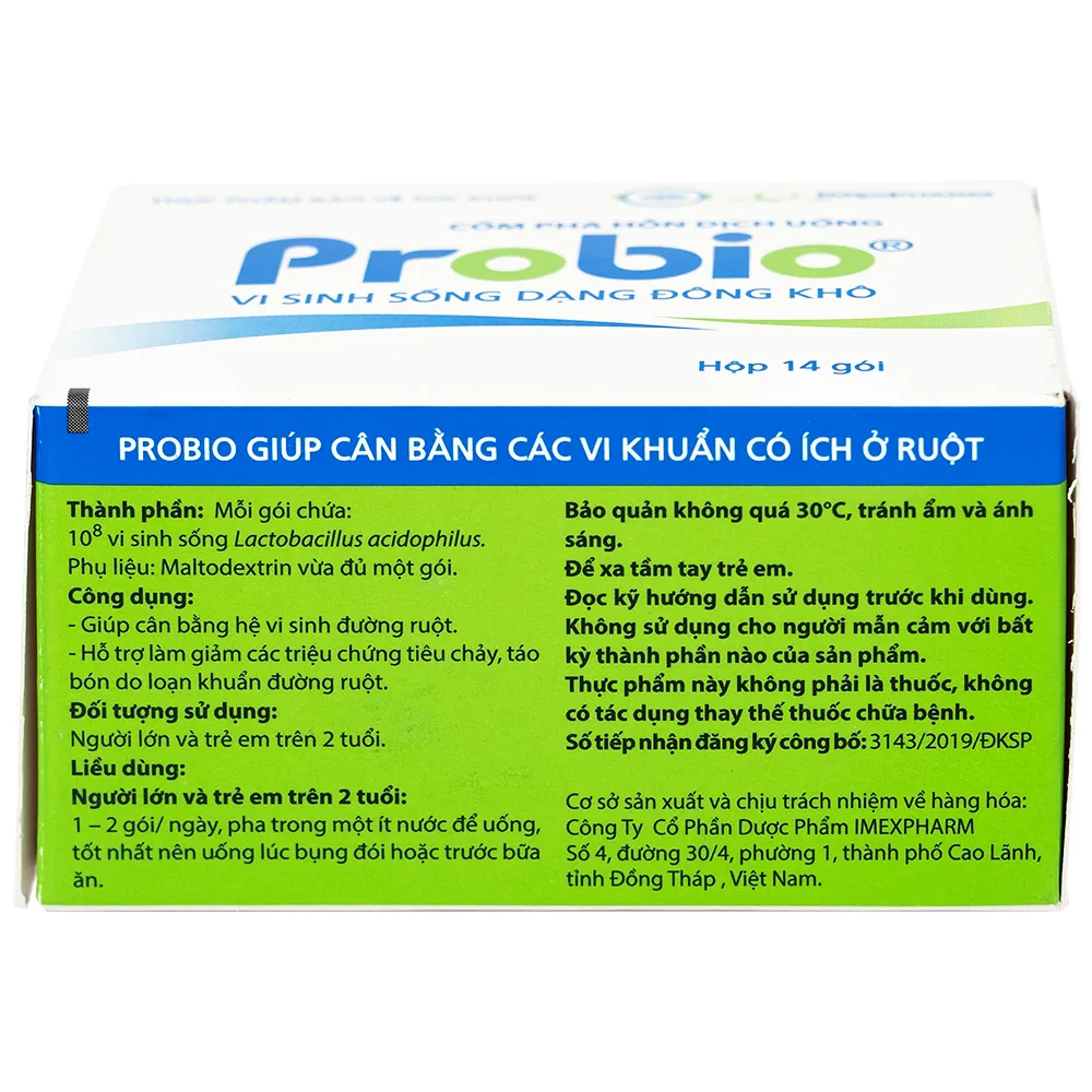 CỐM HỖ TRỢ TIÊU HÓA PROBIO IMEXPHARM 14 GÓI 6