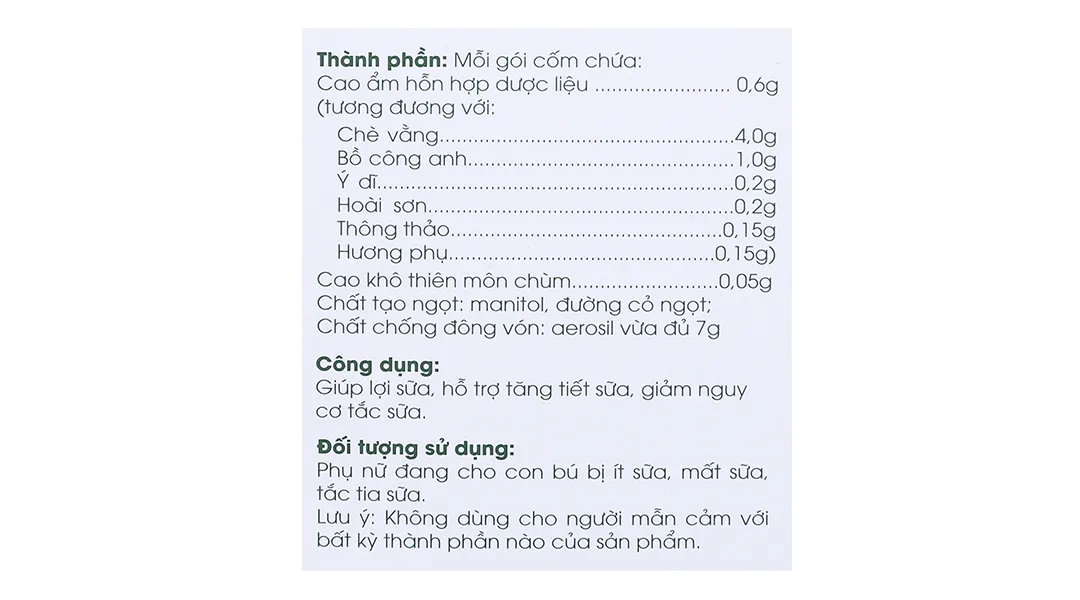 Cốm Lợi Sữa Ích Nhân hộp 20g 6