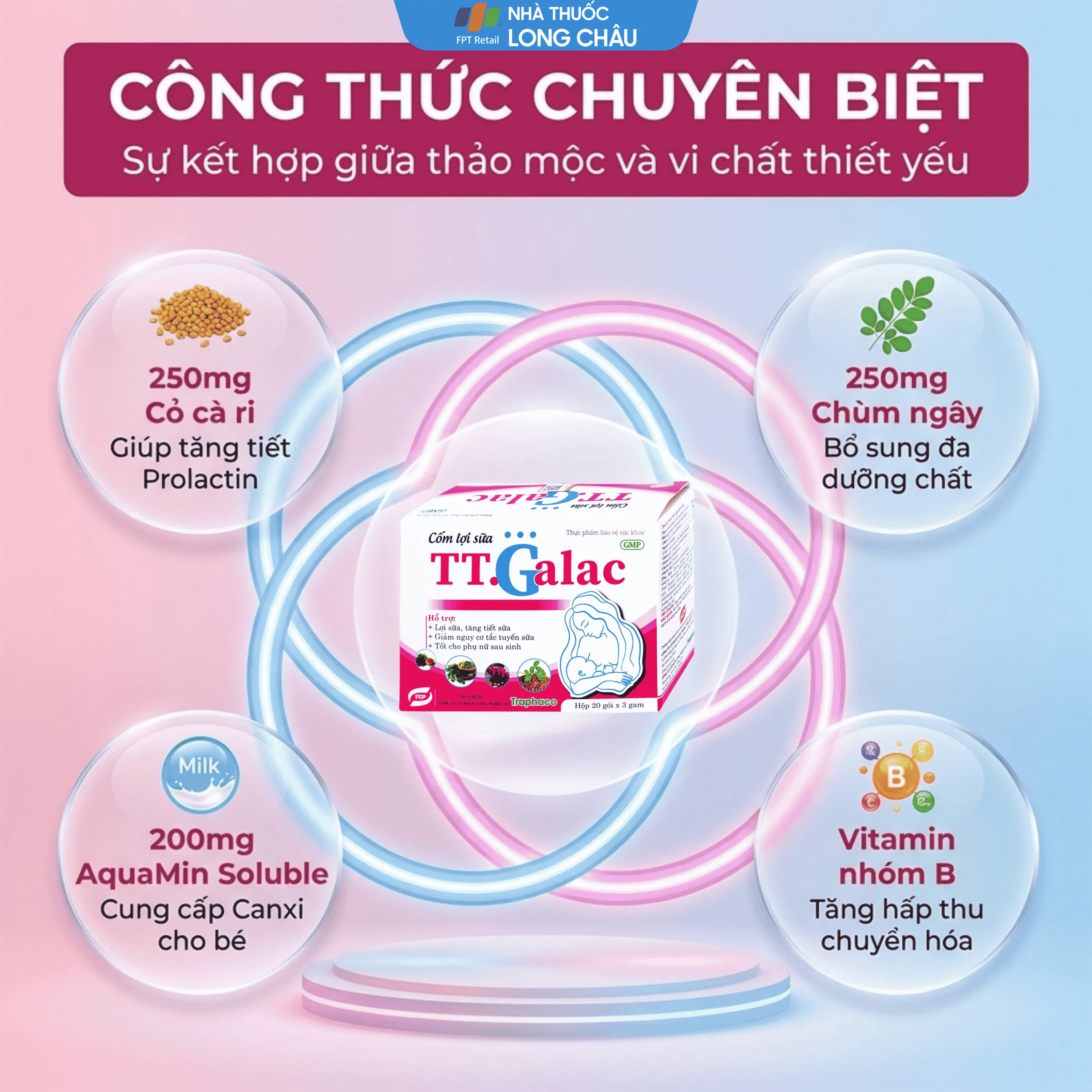 CỐM LỢI SỮA TT.GALAC 20 GÓI X 3G 3