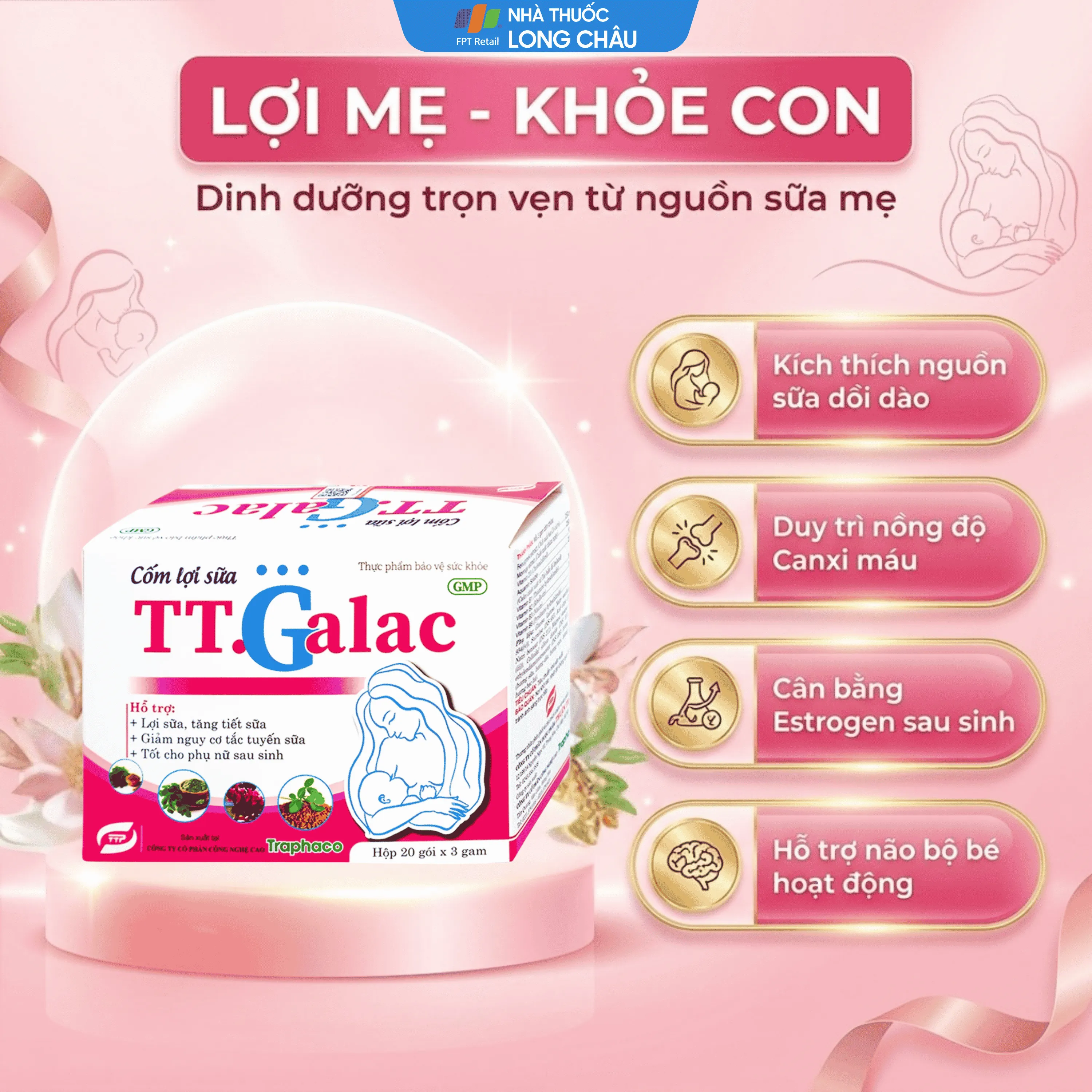 CỐM LỢI SỮA TT.GALAC 20 GÓI X 3G 4