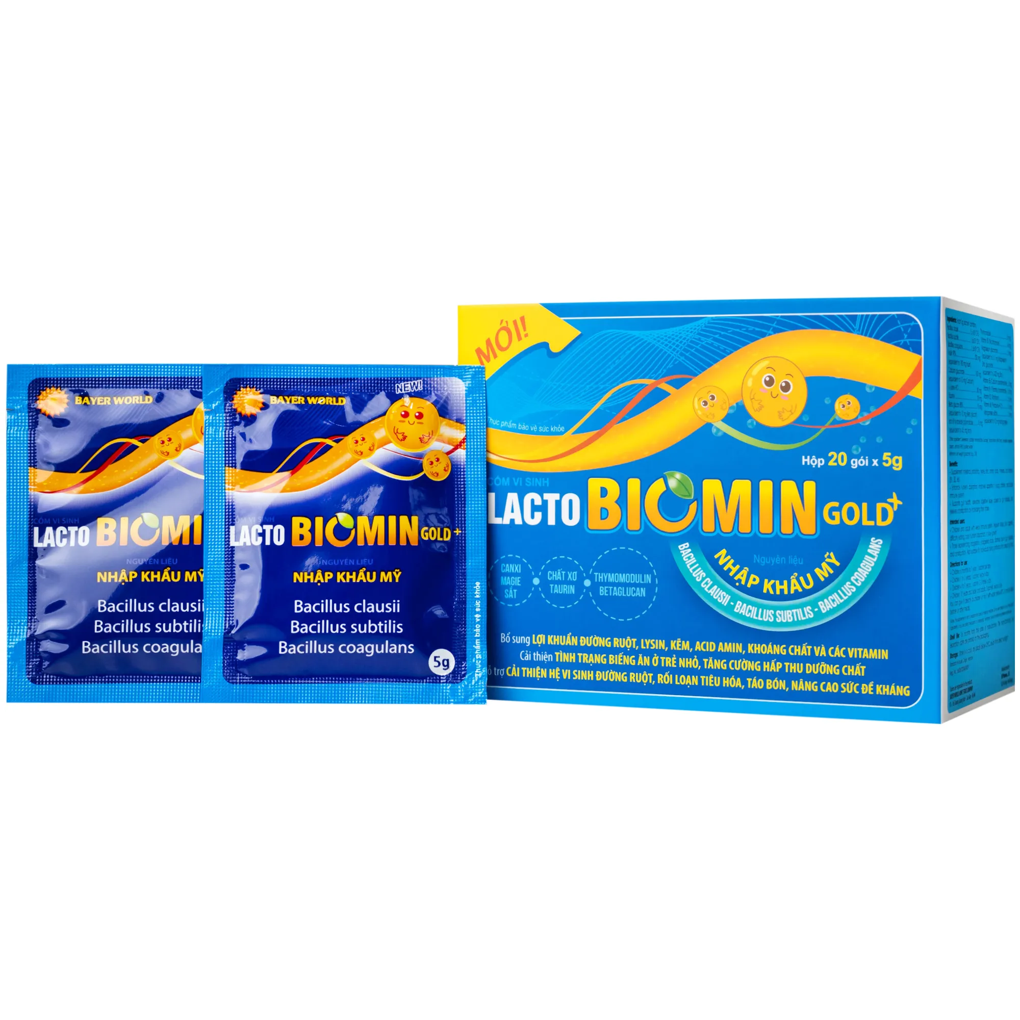 CỐM VI SINH BỔ SUNG LỢI KHUẨN ĐƯỜNG RUỘT LACTO BIOMIN GOLD+ NEW HDPHARMA 20 GÓI X 5G