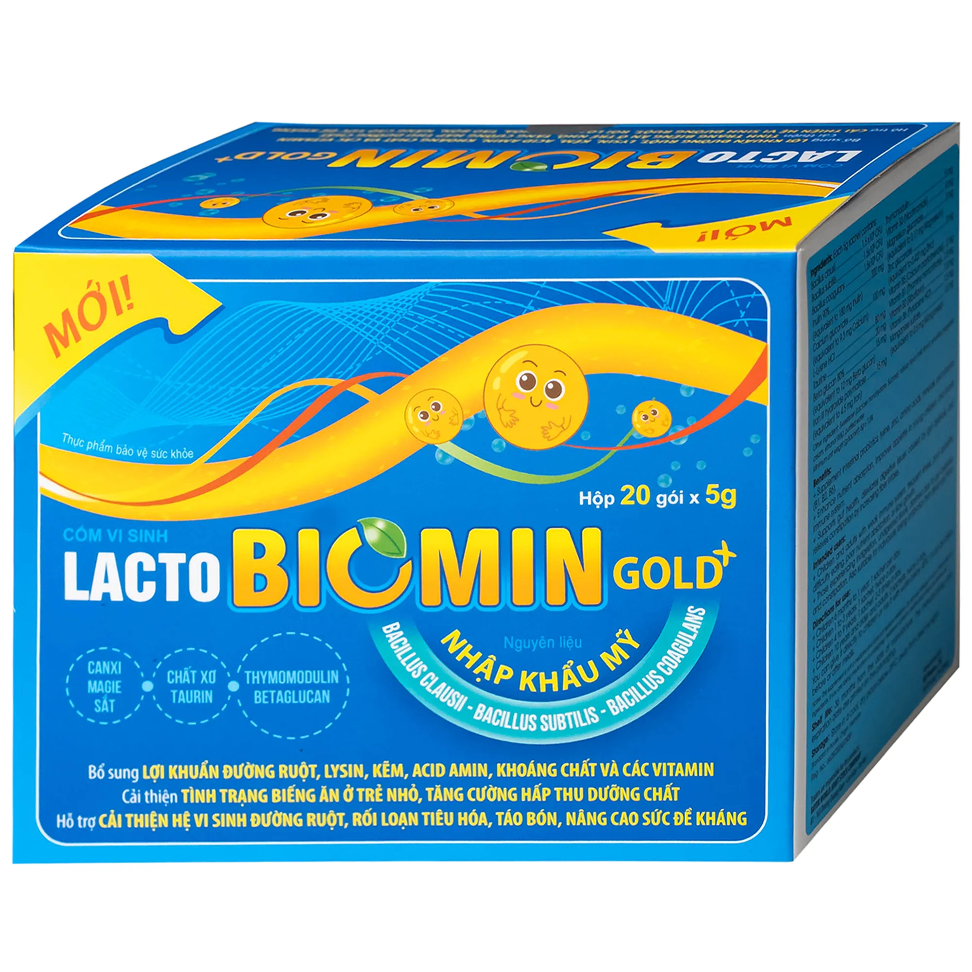CỐM VI SINH BỔ SUNG LỢI KHUẨN ĐƯỜNG RUỘT LACTO BIOMIN GOLD+ NEW HDPHARMA 20 GÓI X 5G 6
