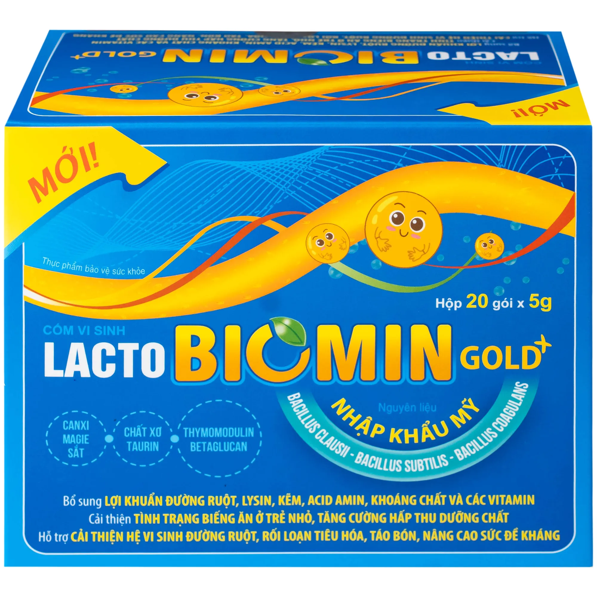CỐM VI SINH BỔ SUNG LỢI KHUẨN ĐƯỜNG RUỘT LACTO BIOMIN GOLD+ NEW HDPHARMA 20 GÓI X 5G 7