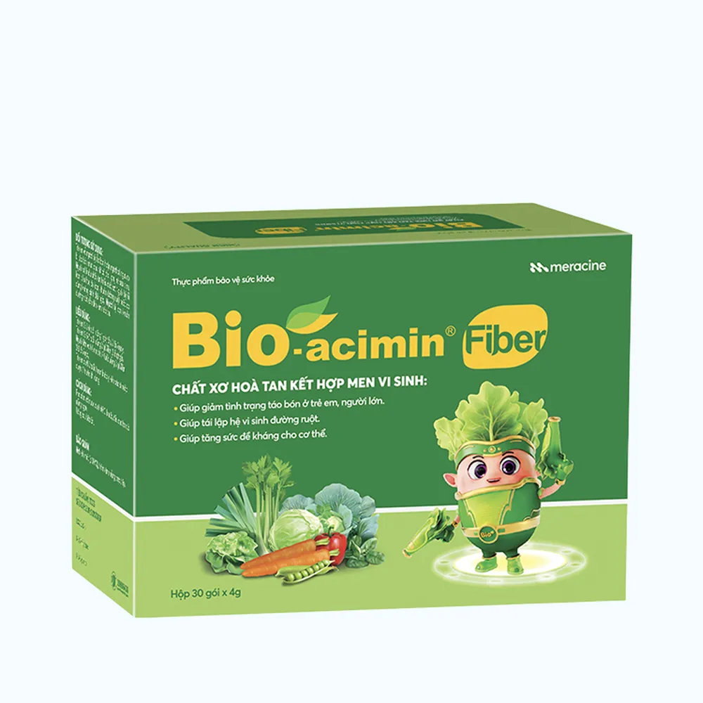 Cốm vi sinh Bio-Acimin Fiber (hộp 30 gói) cải thiện tình trạng táo bón ở trẻ