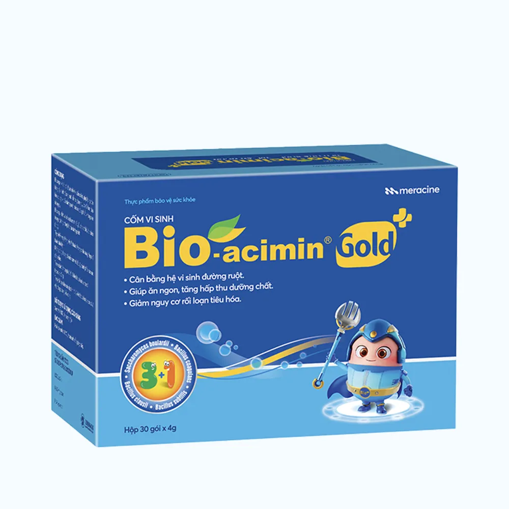 Cốm vi sinh Bio-acimin Gold (Hộp 30 gói) hỗ trợ giảm nguy cơ rối loạn tiêu hóa