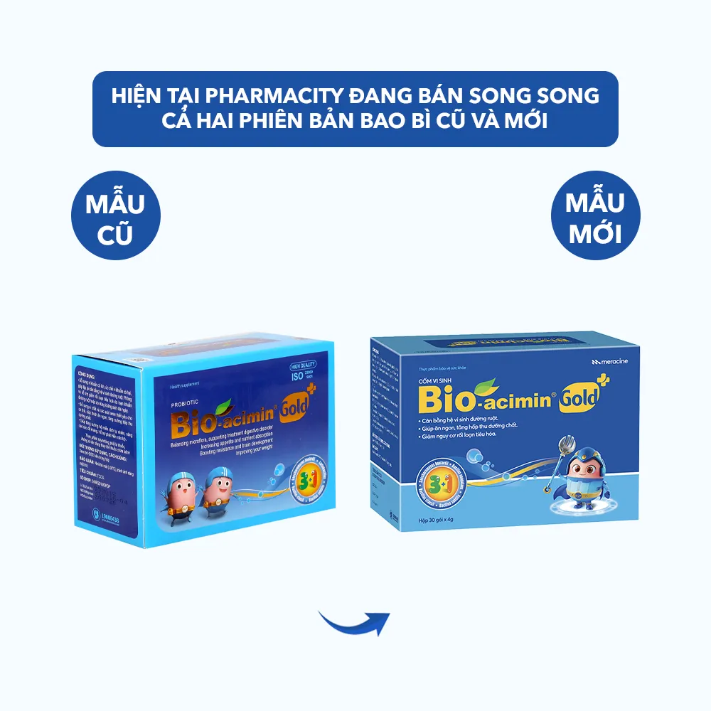 Cốm vi sinh Bio-acimin Gold (Hộp 30 gói) hỗ trợ giảm nguy cơ rối loạn tiêu hóa 2