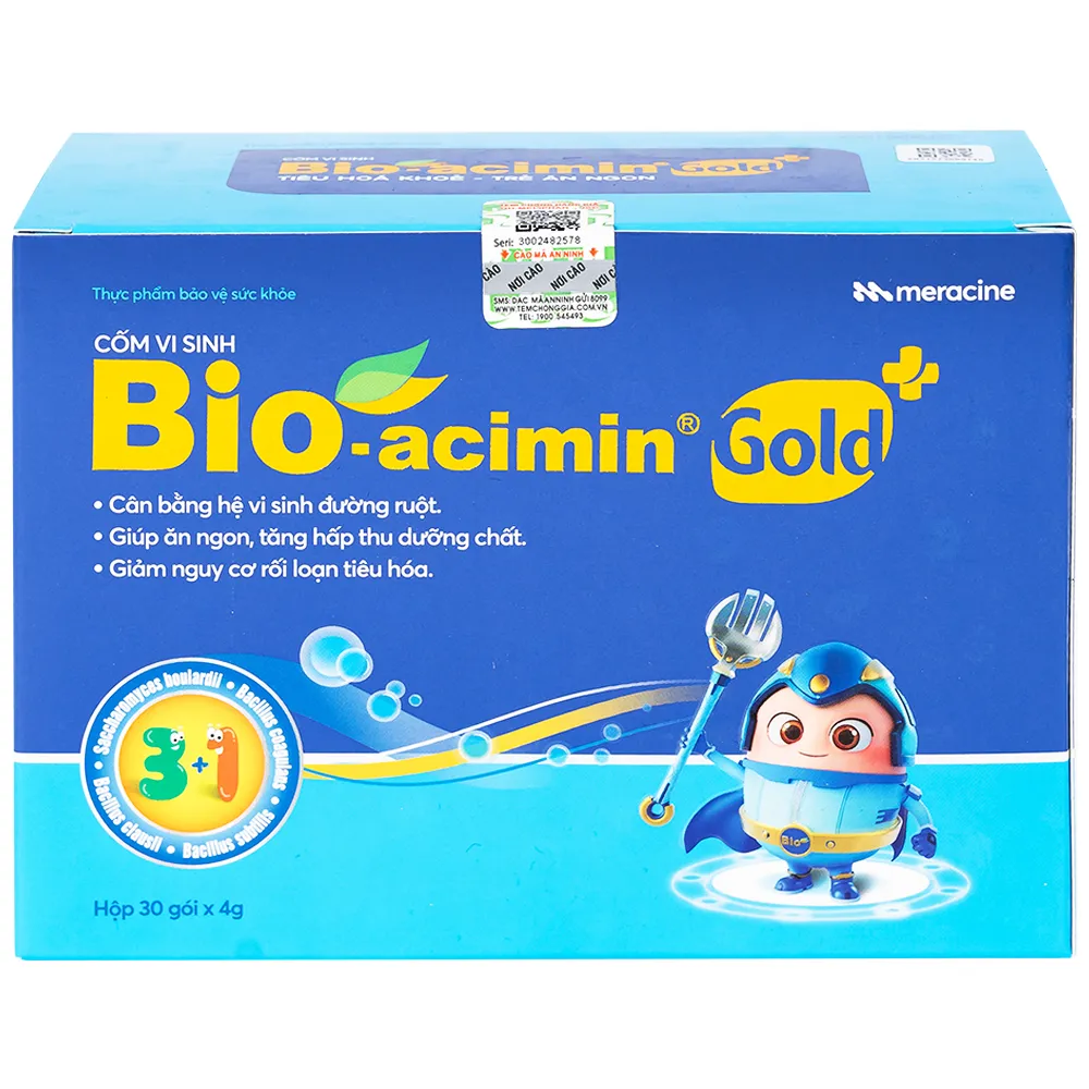 CỐM VI SINH HỖ TRỢ TIÊU HÓA BIOACIMIN GOLD MERACINE 30 GÓI 3
