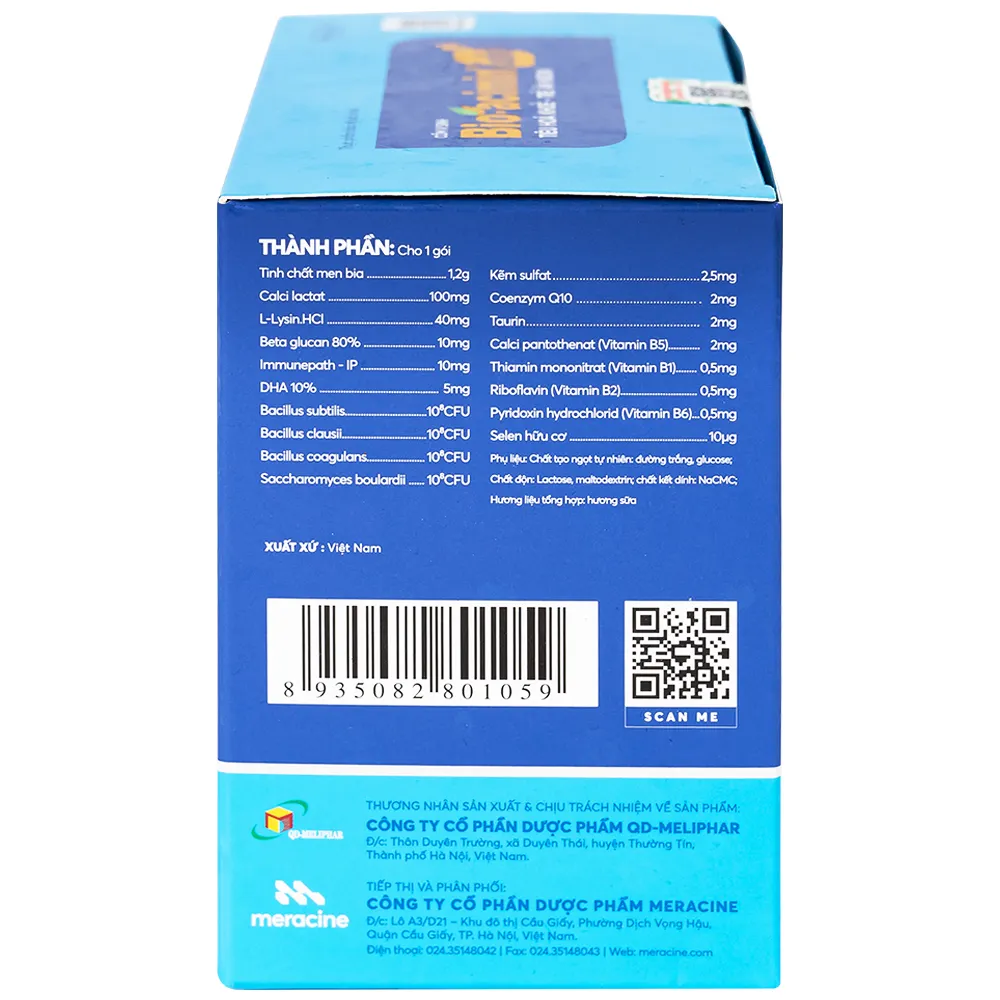 CỐM VI SINH HỖ TRỢ TIÊU HÓA BIOACIMIN GOLD MERACINE 30 GÓI 5
