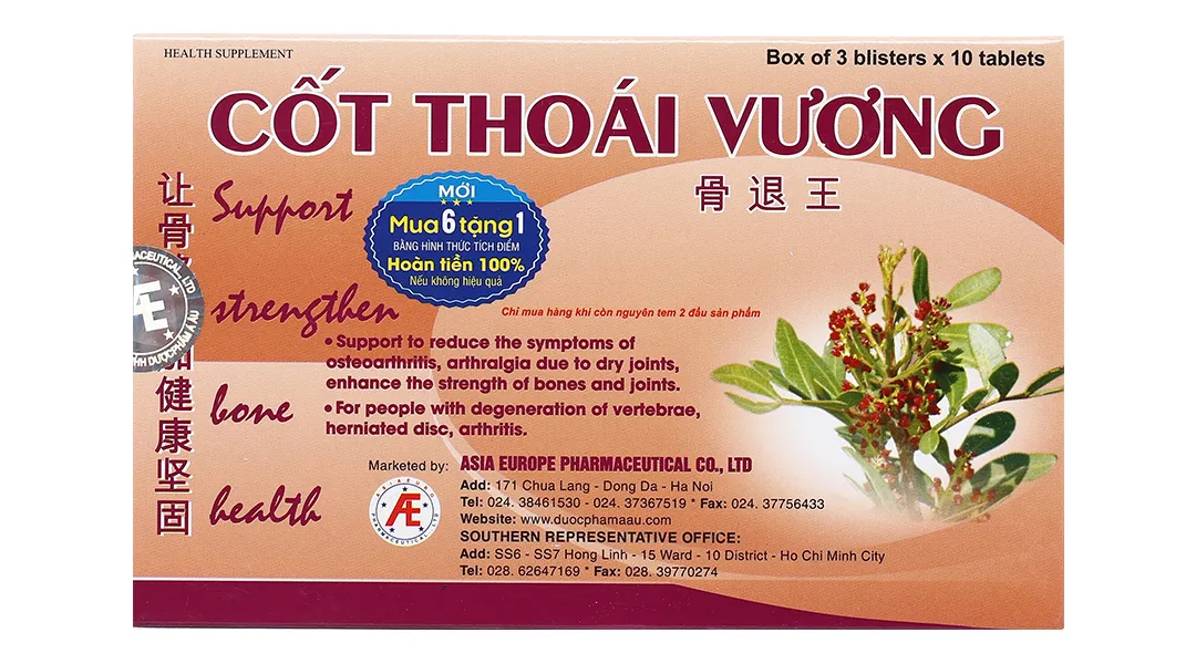 Thực phẩm bảo vệ sức khoẻ: Cốt Thoái Vương 3