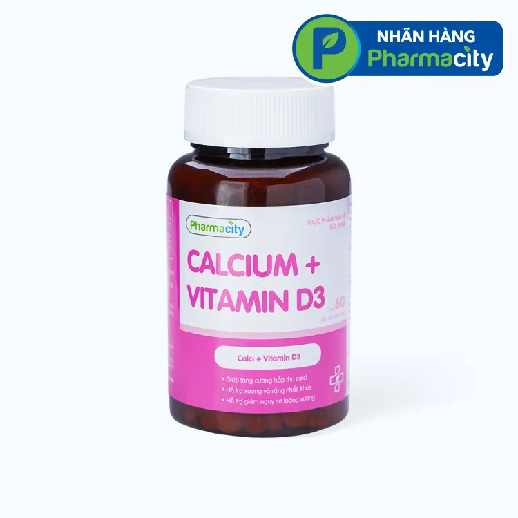 Calcium + Vitamin D3 (Chai 60 viên) giúp xương chắc khỏe