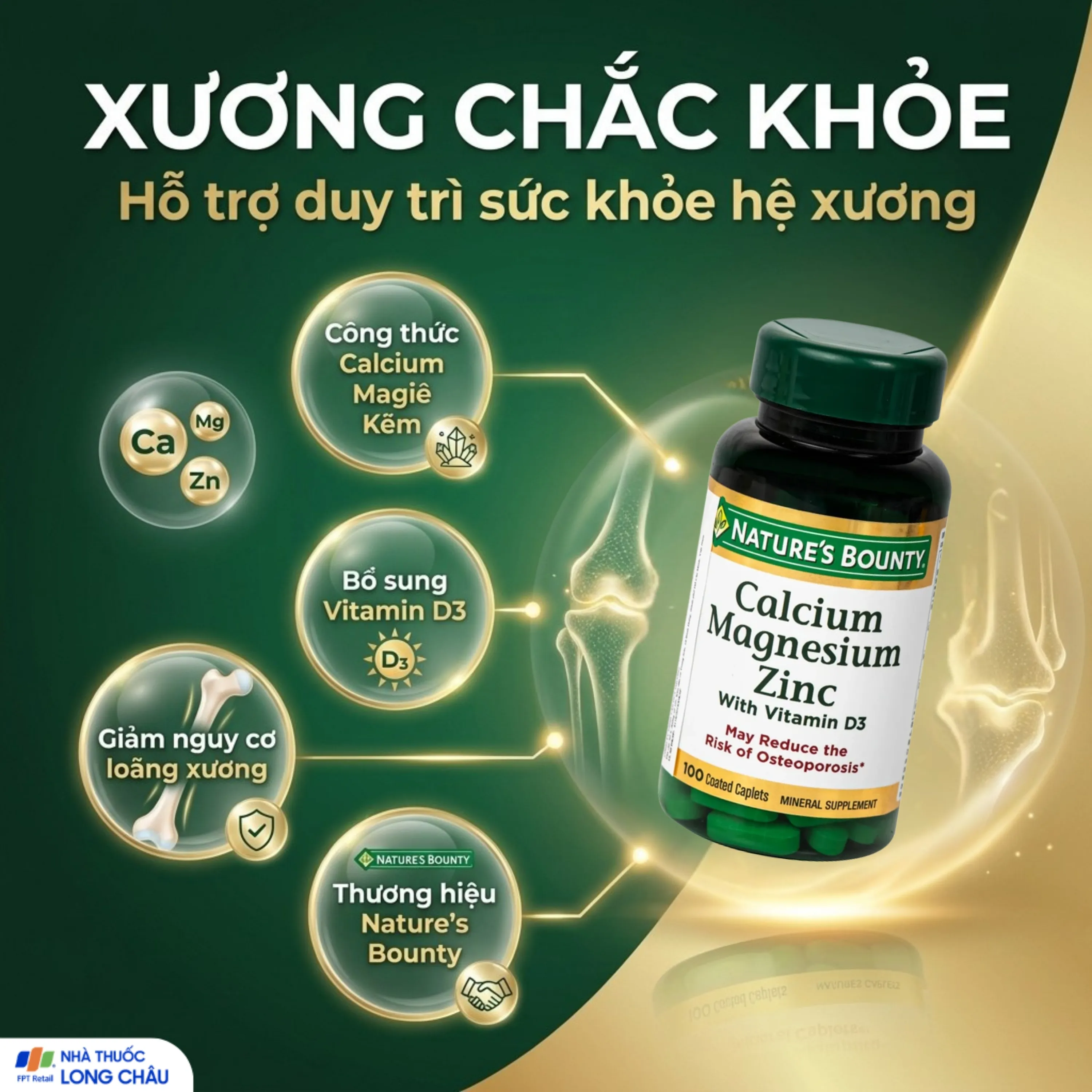 CALCIUM MAGNESIUM ZINC NATURES BOUNTY 100V 2