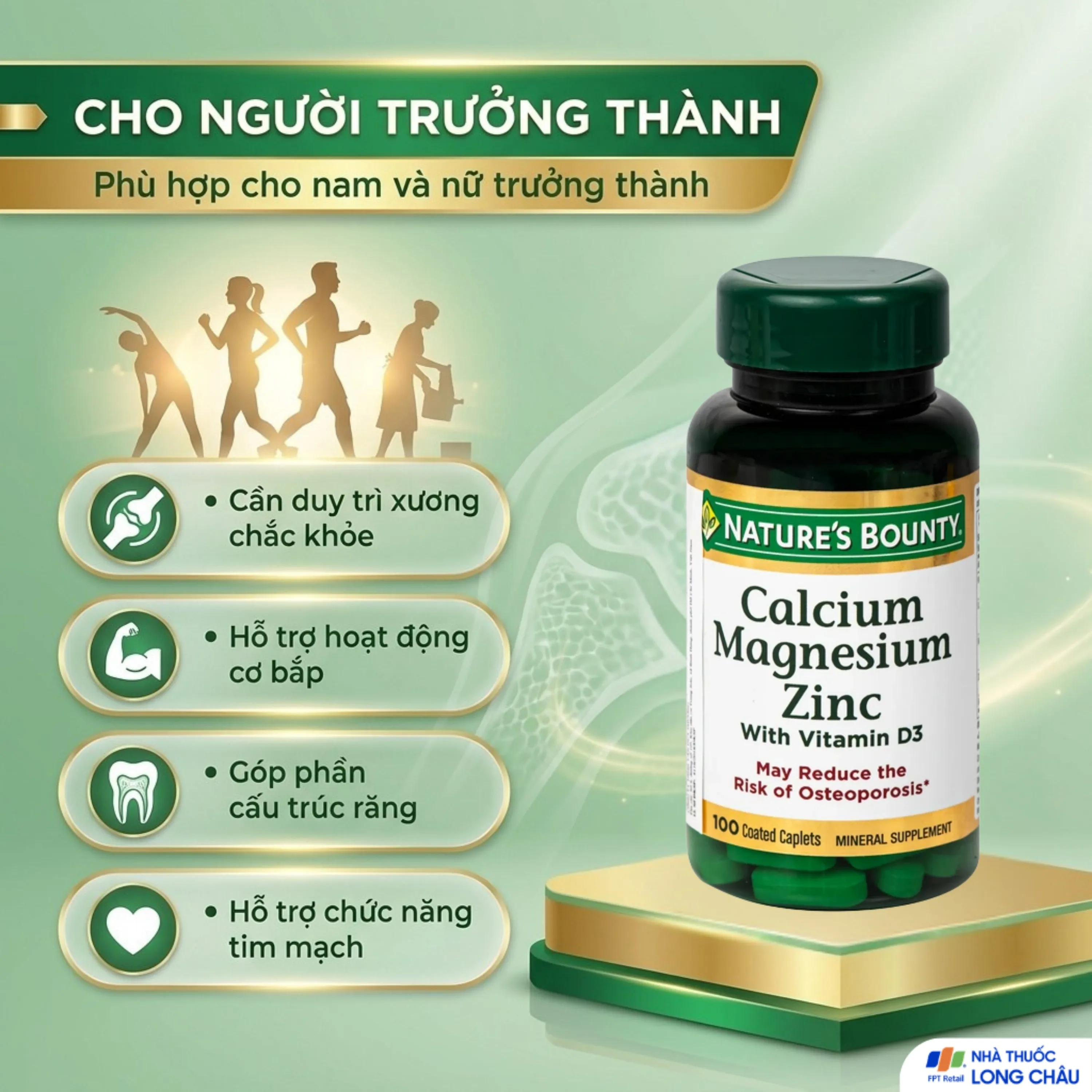 CALCIUM MAGNESIUM ZINC NATURES BOUNTY 100V 4