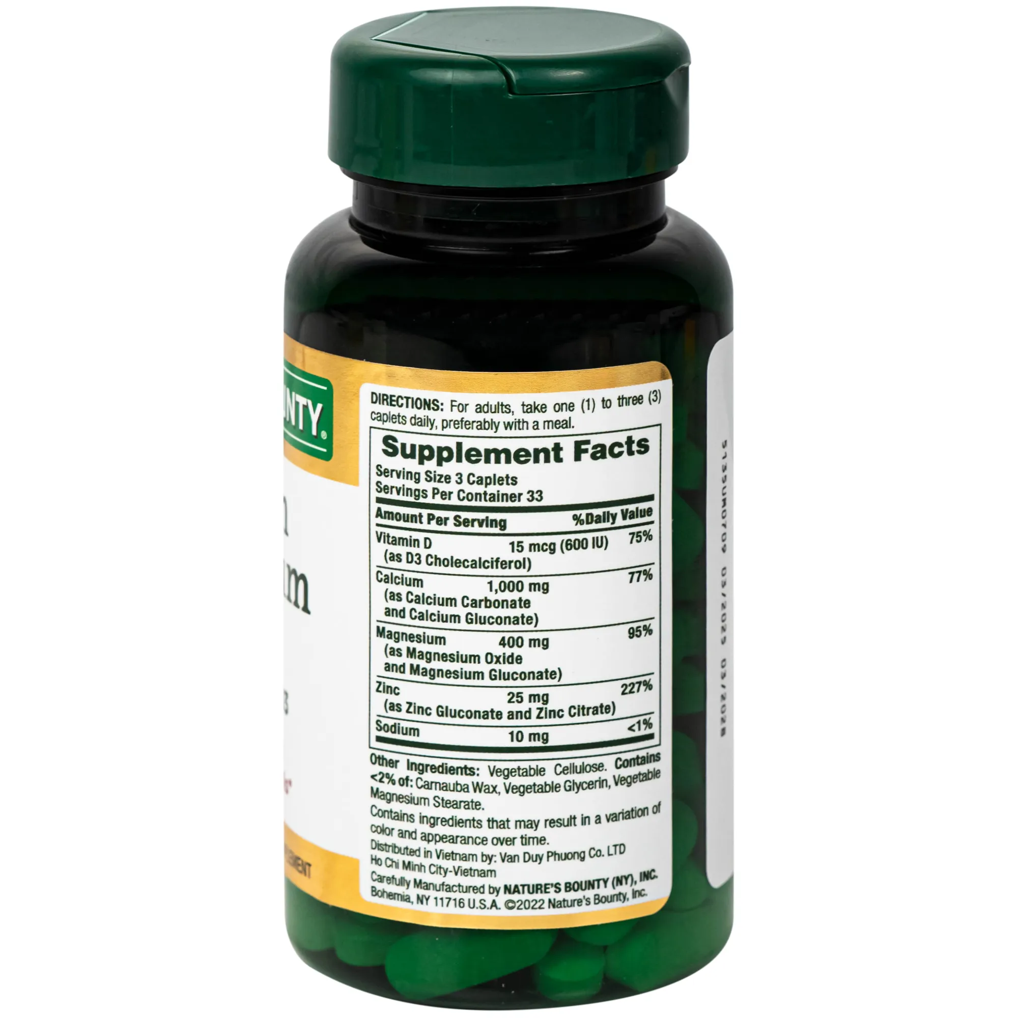 CALCIUM MAGNESIUM ZINC NATURES BOUNTY 100V 7