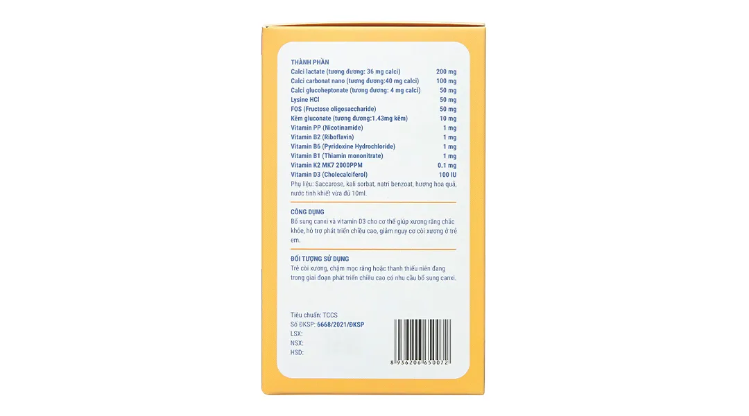 Canxi MK7 for Kid hộp 20 ống x 10ml 16