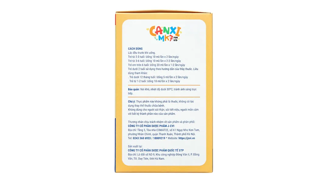 Canxi MK7 for Kid hộp 20 ống x 10ml 17