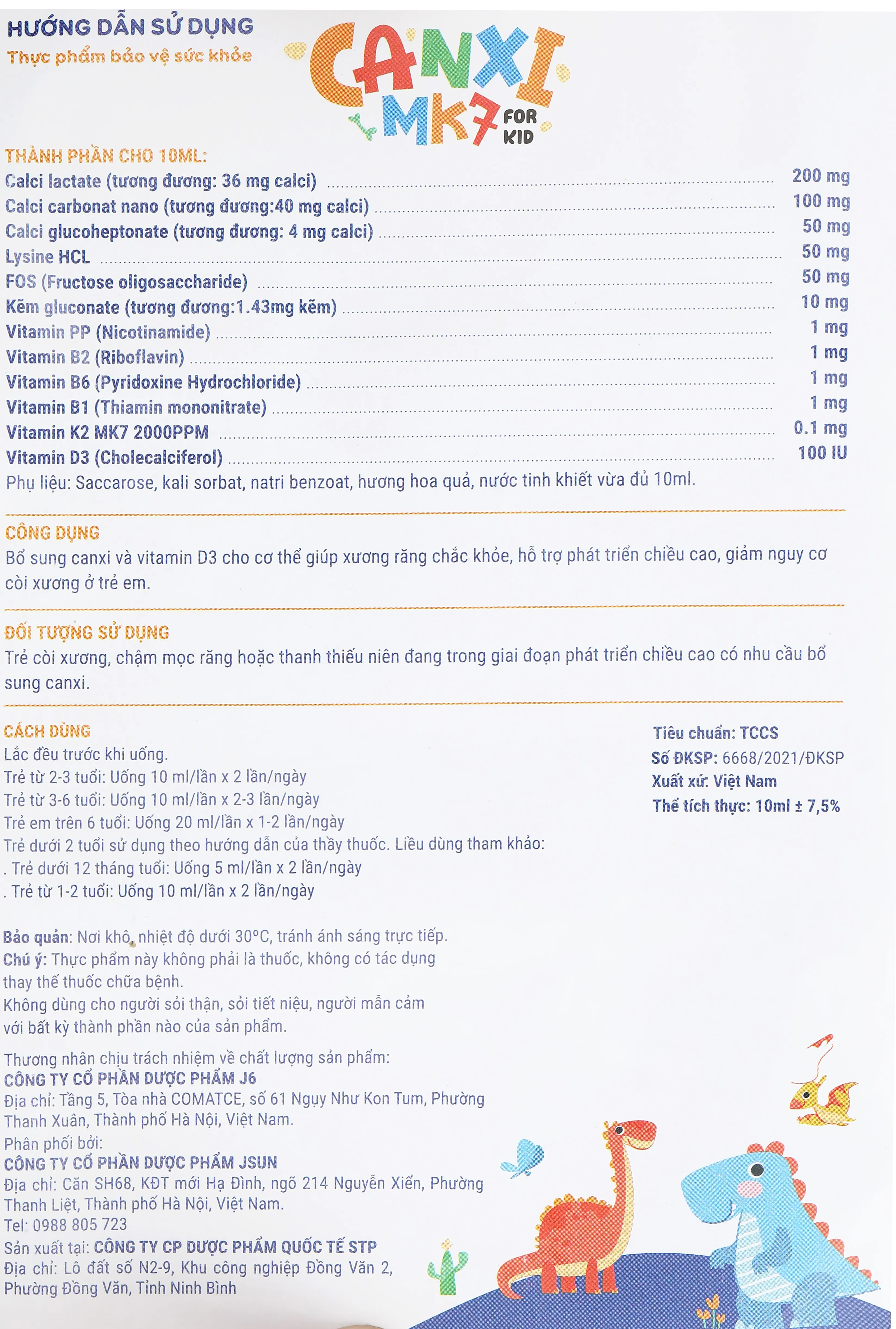 Canxi MK7 for Kid hộp 20 ống x 10ml 23