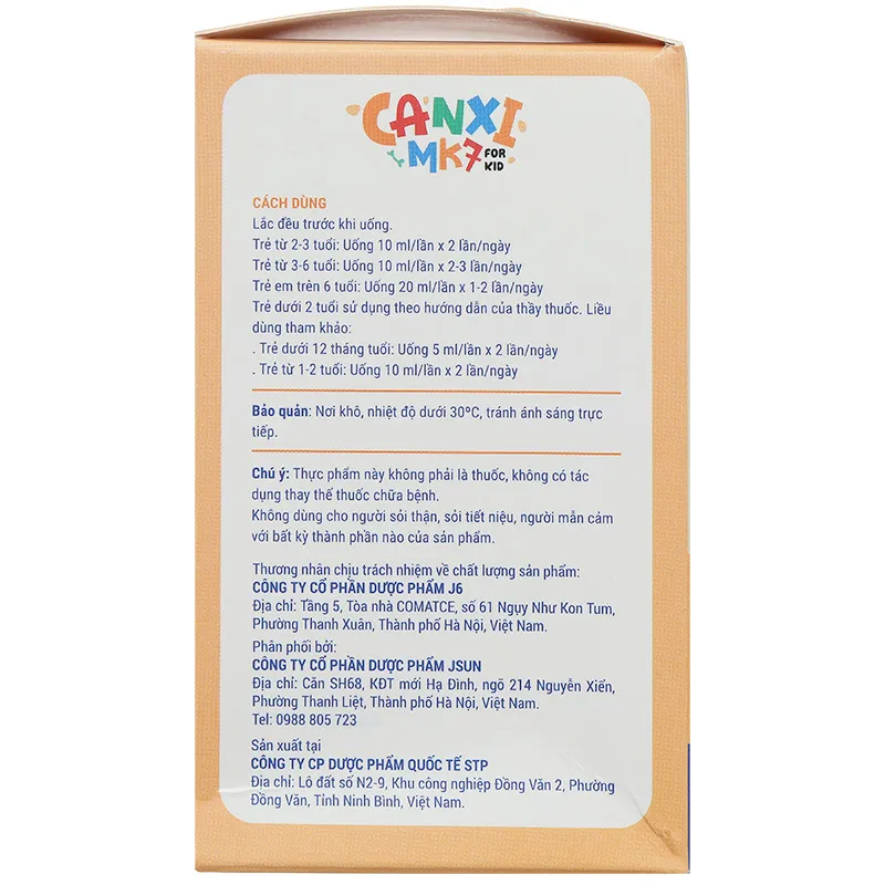 Canxi MK7 for Kid hộp 20 ống x 10ml 6