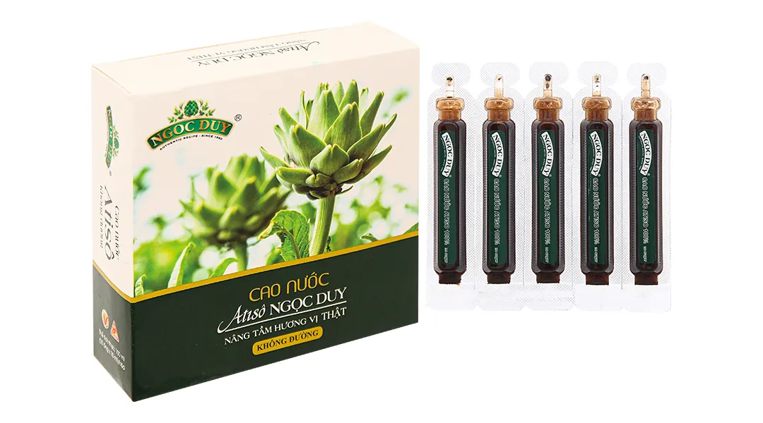 Cao Nước Atiso Ngọc Duy Không Đường hộp 10 ống x 10ml 2