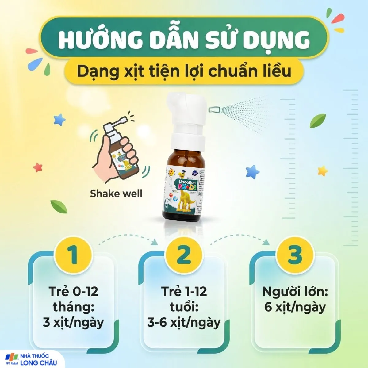 CHAI XỊT HỖ TRỢ HẤP THỤ CANXI LINEABON K2+D3 ERGOPHARMA 10ML 5