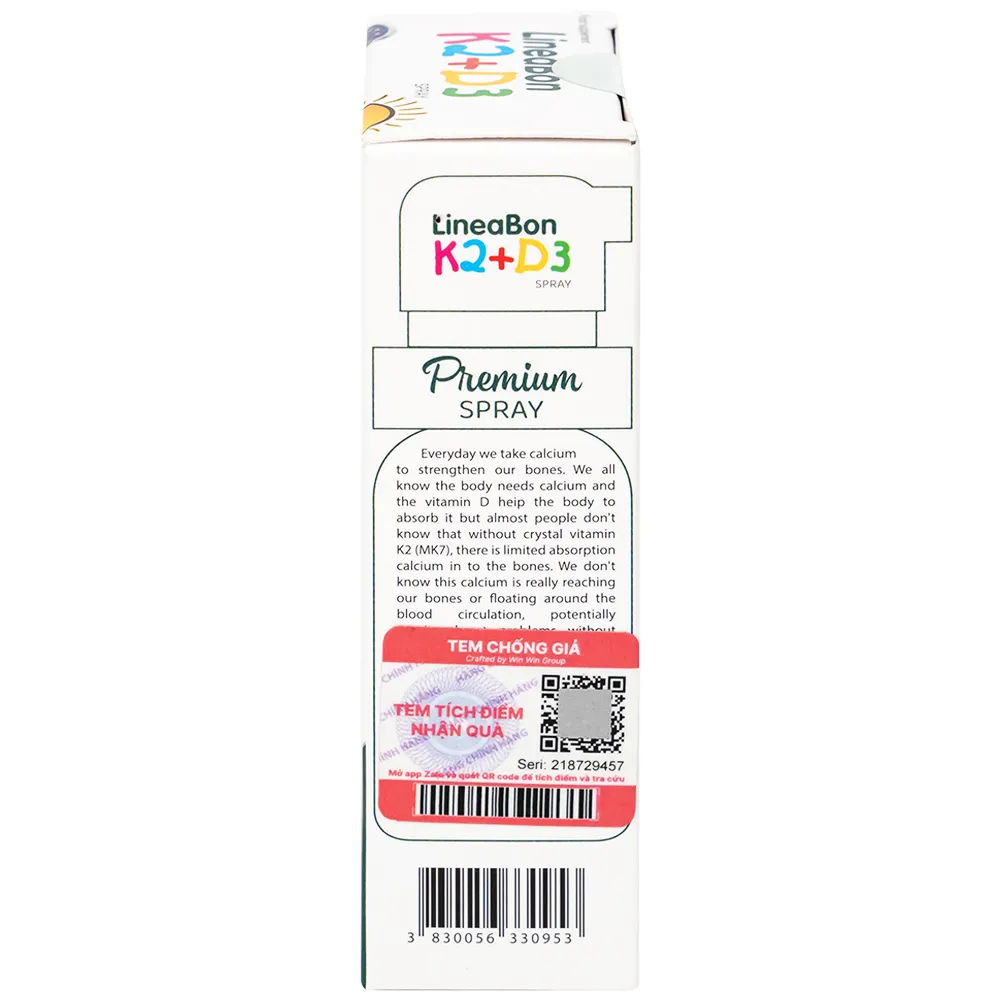 CHAI XỊT HỖ TRỢ HẤP THỤ CANXI LINEABON K2+D3 ERGOPHARMA 10ML 9