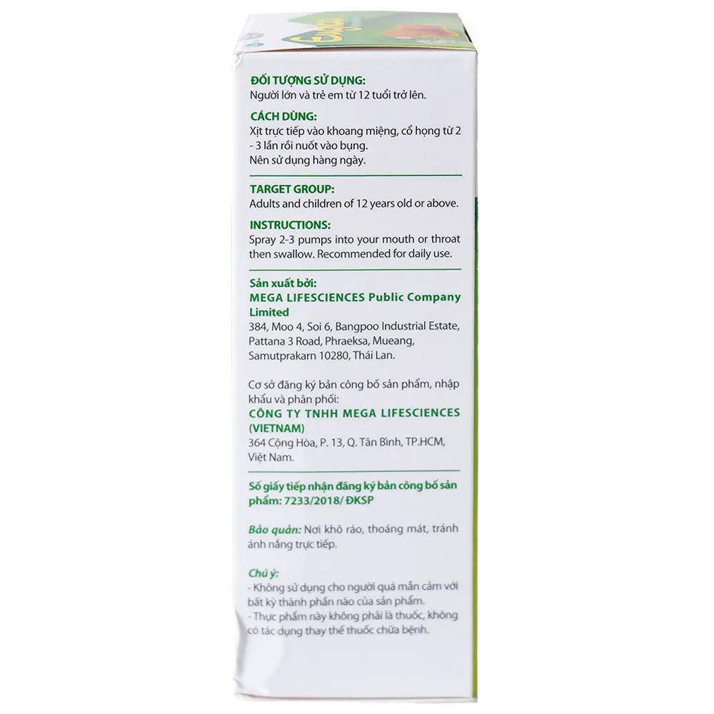 CHAI XỊT HỌNG THẢO DƯỢC GIÚP GIẢM HO EUGICA MEGA 10ML 4