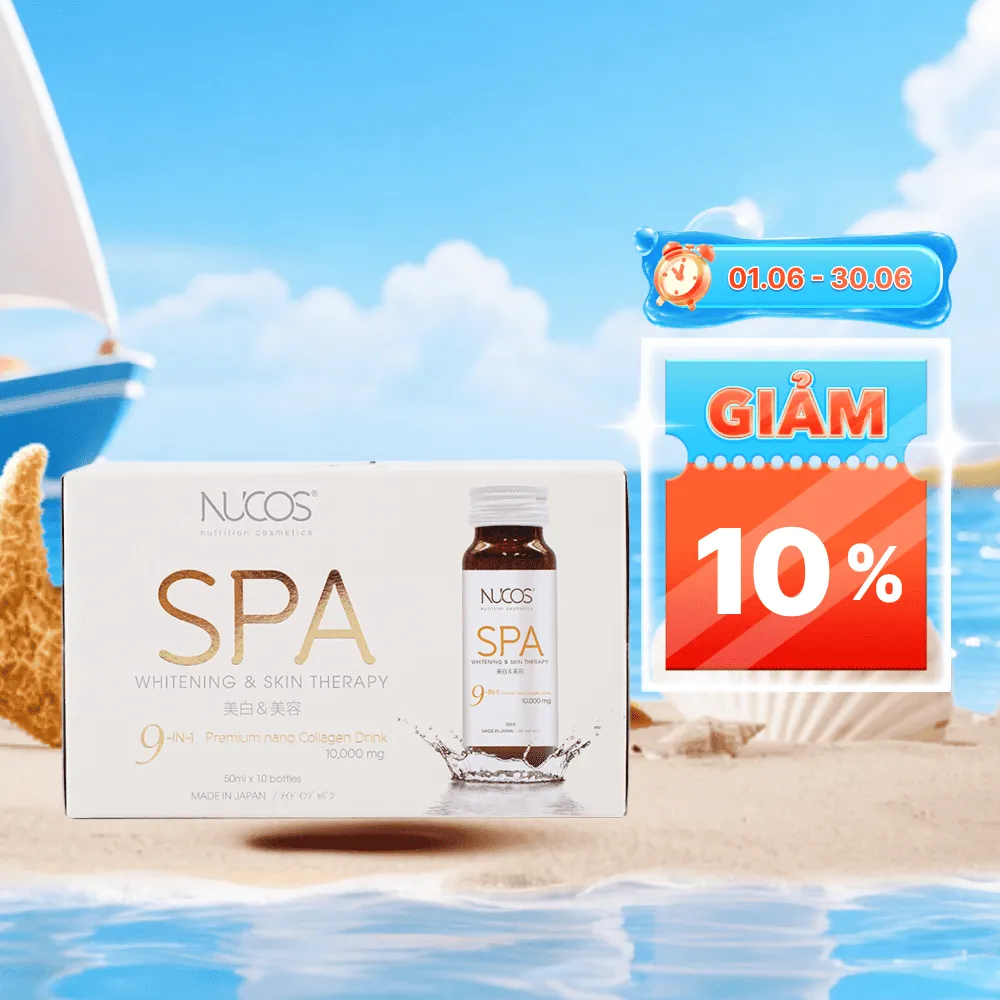 Collagen Nucos Spa 10.000 (Hộp 10 chai) giúp trẻ hóa và làm sáng da