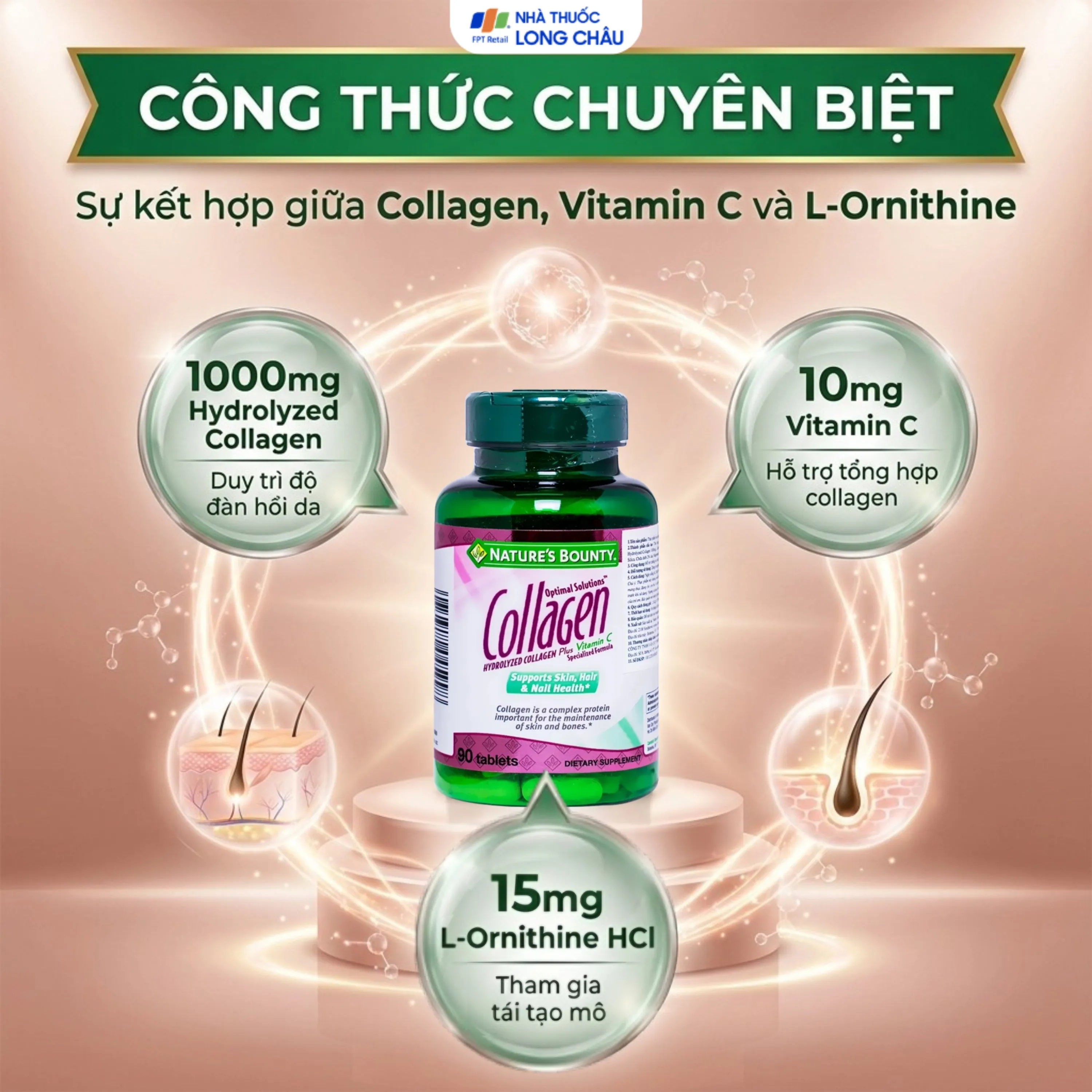 COLLAGEN WITH VITAMIN C NATURES BOUNTY 90V 3