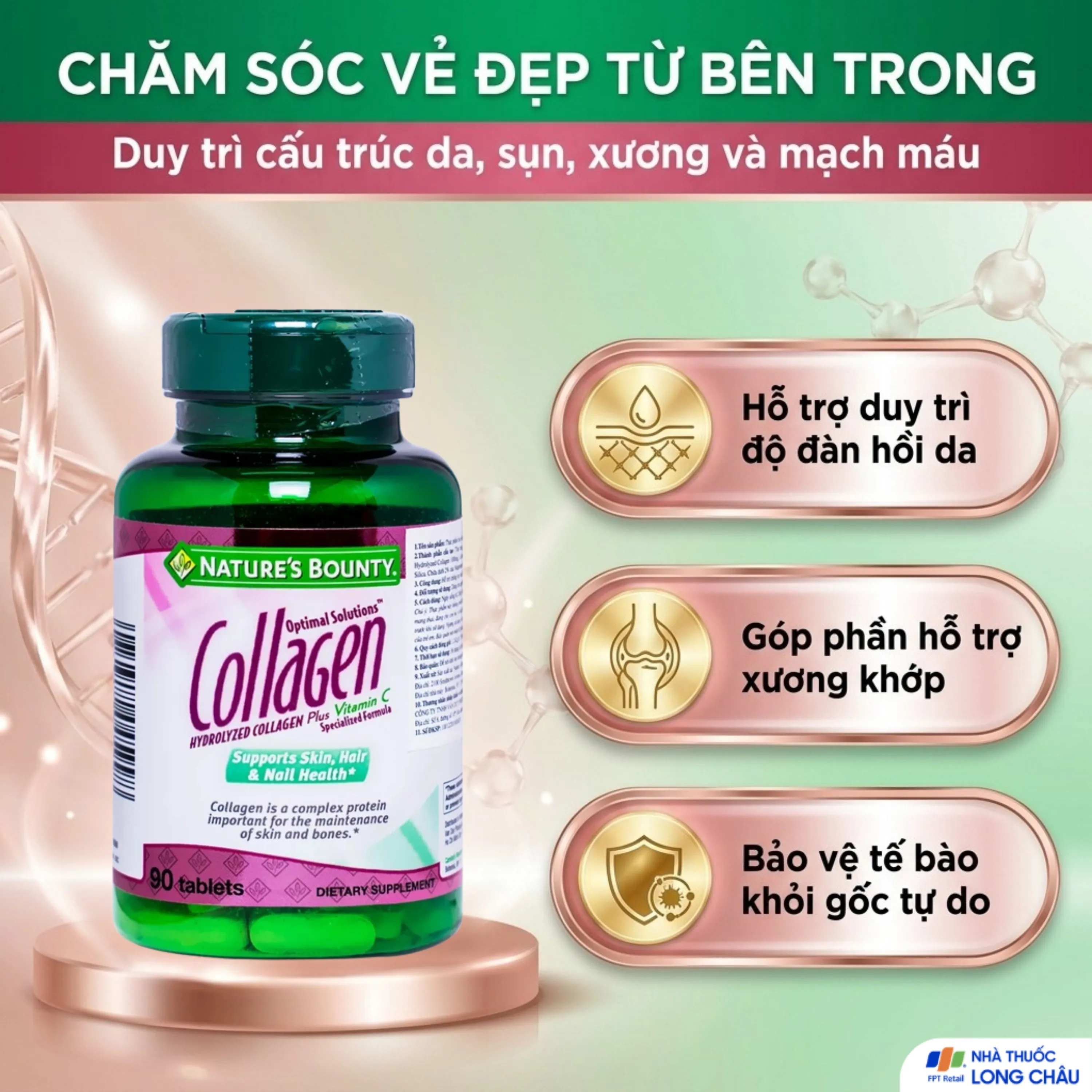 COLLAGEN WITH VITAMIN C NATURES BOUNTY 90V 4