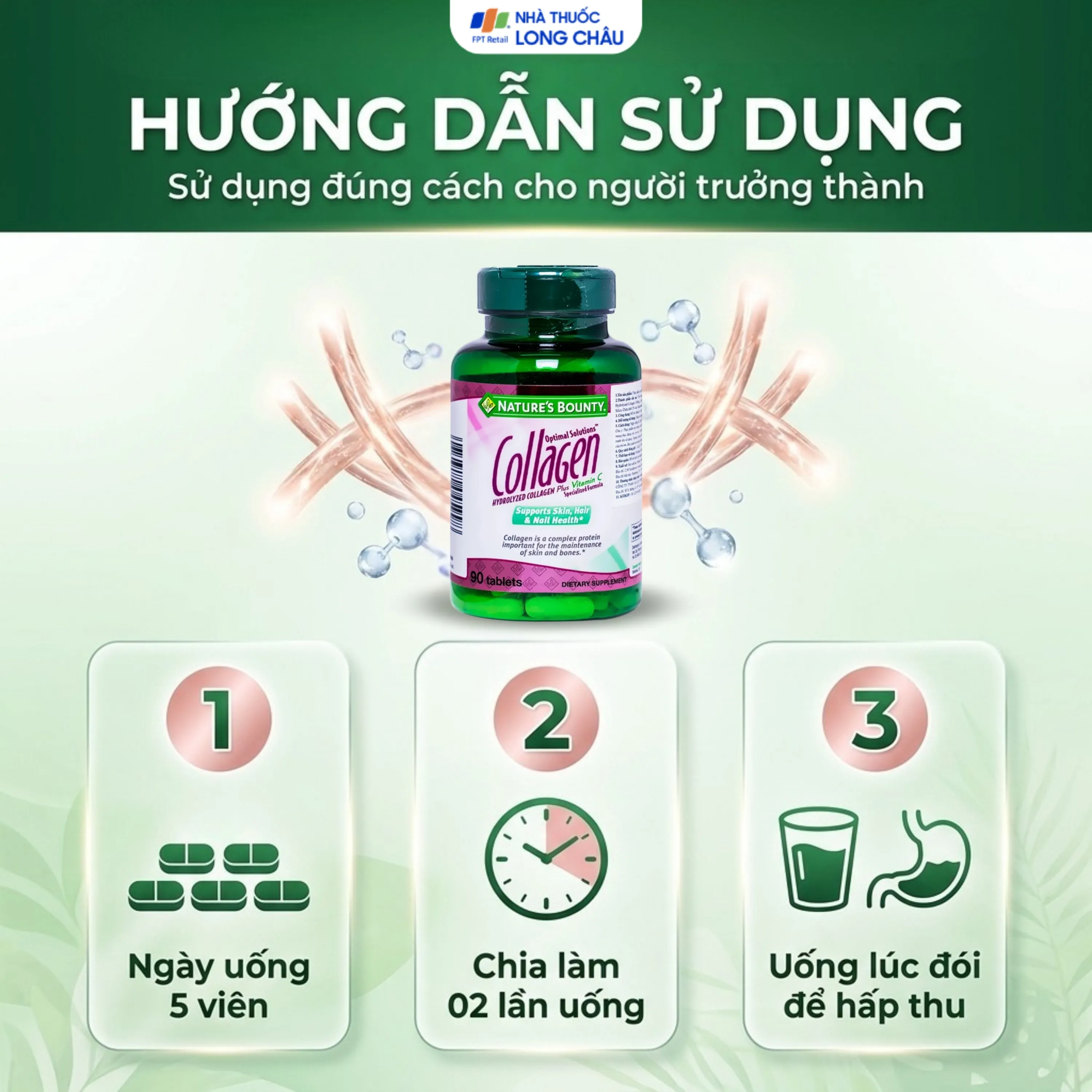 COLLAGEN WITH VITAMIN C NATURES BOUNTY 90V 5