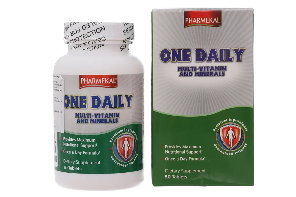 Combo 2 hộp One Daily Multivitamin Pharmekal hỗ trợ giúp bổ sung vitamin và khoáng chất hộp 60 viên 3
