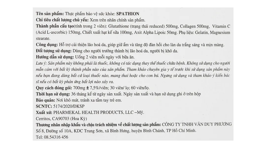 Combo 2 hộp Spathion hỗ trợ giúp chống lão hoá, làm đẹp da hộp 30 viên 8