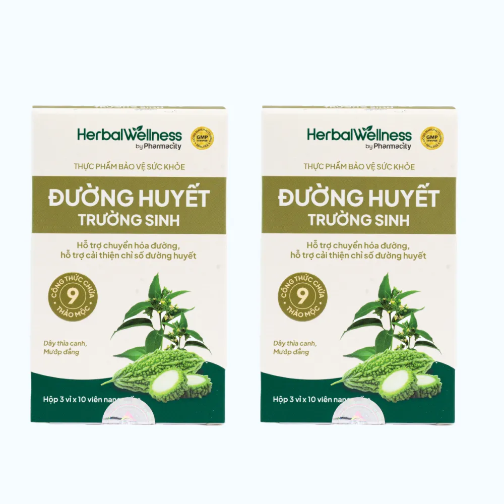 Combo 2 hộp Viên uống Herbal Wellness Đường Huyết Trường Sinh hỗ trợ chuyển hóa đường (Hộp 30 viên) 2
