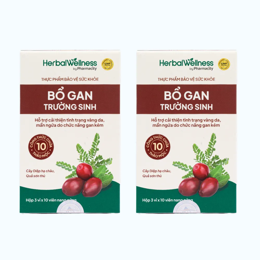 Combo 2 hộp Viên uống Herbal Wellness Bổ Gan Trường Sinh hỗ trợ cải thiện chức năng gan (Hộp 30 viên) 2