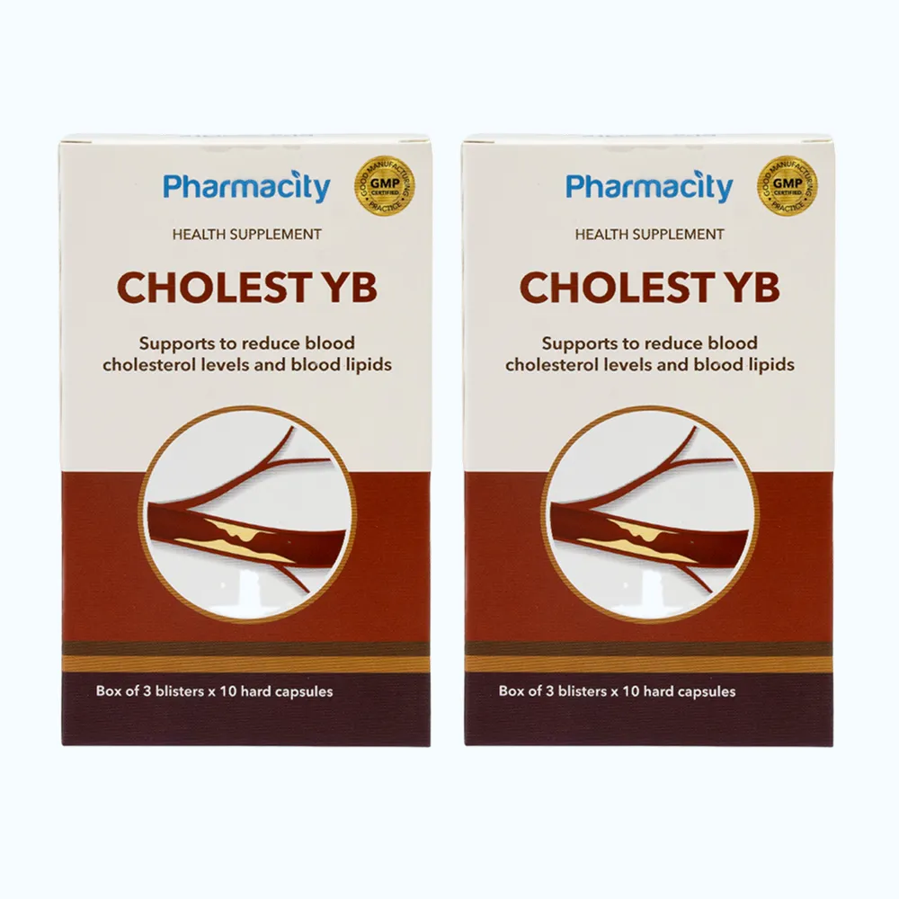 Combo 2 hộp Viên uống Pharmacity Cholest YB hỗ trợ giảm cholesterol máu, giảm mỡ máu (Hộp 30 viên nang cứng) 2