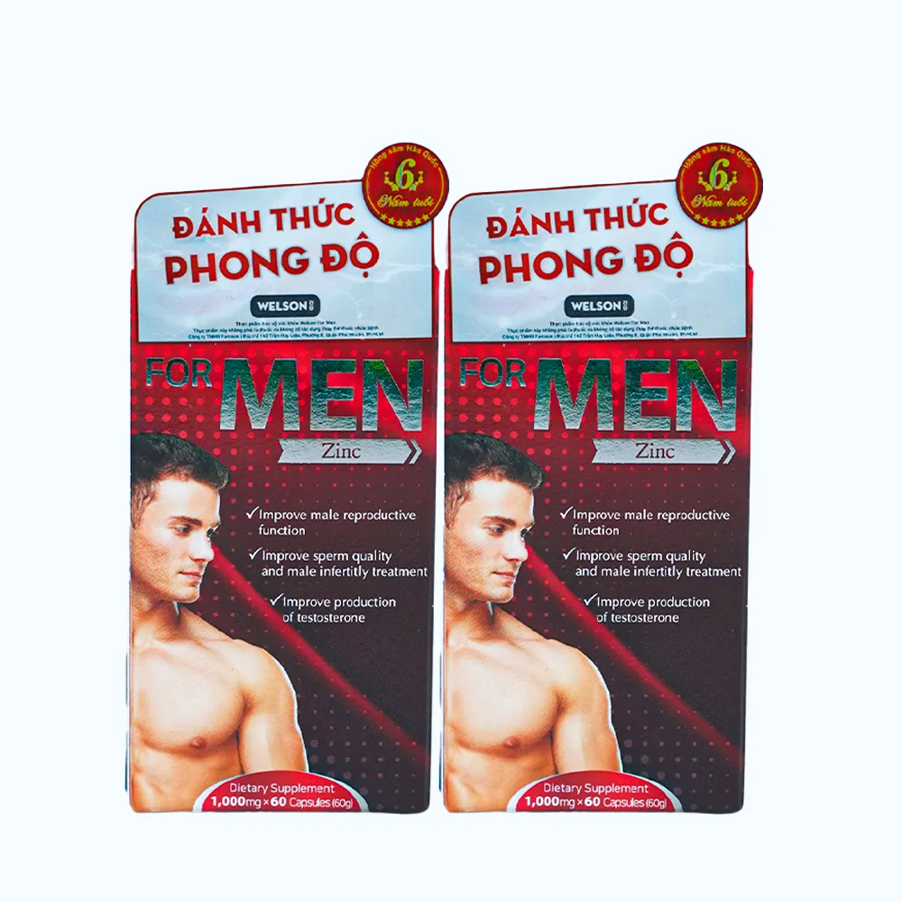 Combo 2 hộp Viên uống Welson For Men hỗ trợ tăng cường sinh lý nam (Lọ 60 viên) 2