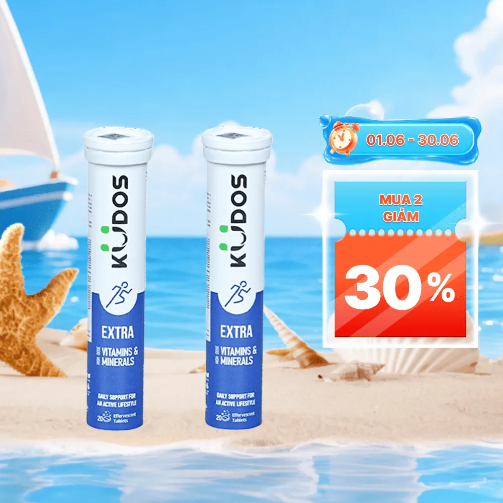 Combo 2 KUDOS Extra Vitamin & Mineral H.Tro Nang Cao Suc De Khang (Tuyp 20Vien)