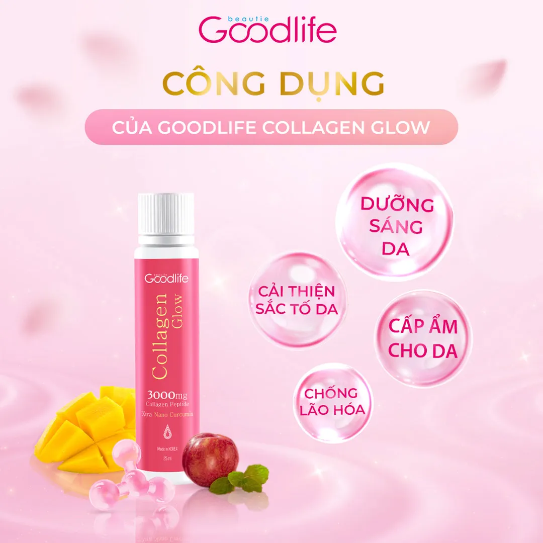 Combo 2 Thực Phẩm Bổ Sung Nước Uống Goodlife Collagen Glow 3