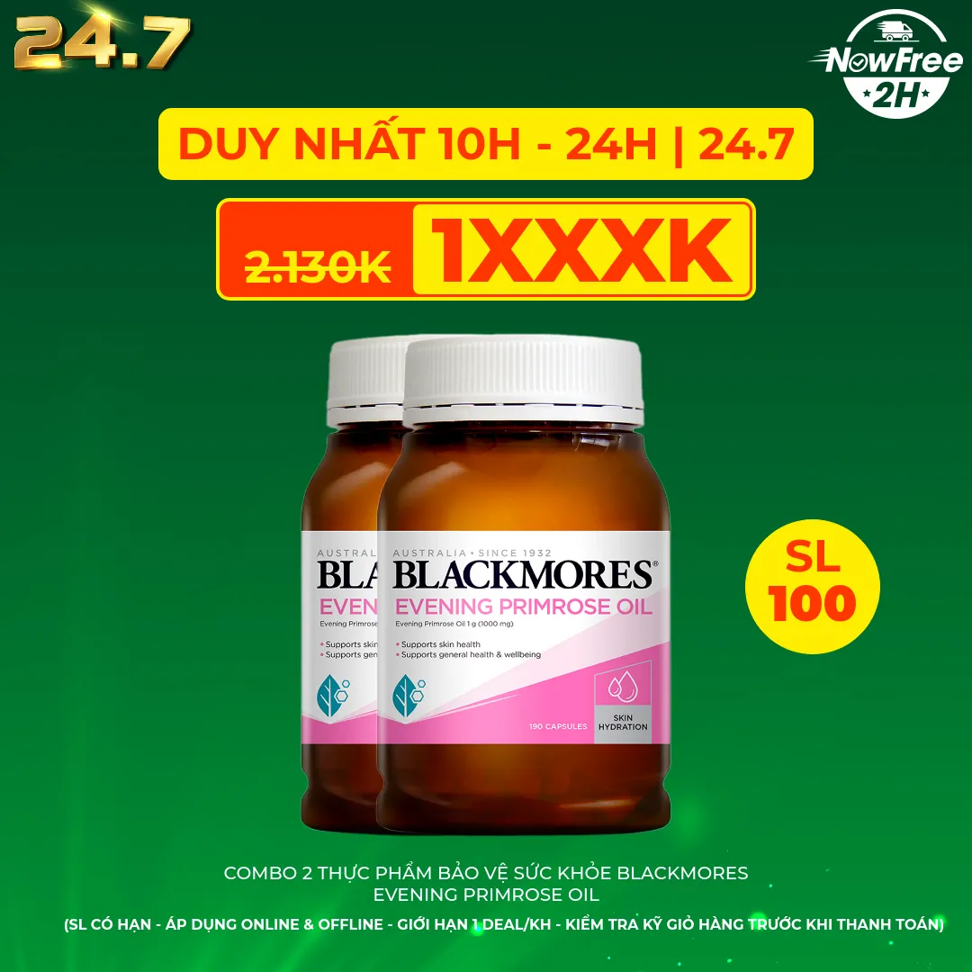 Combo 2 Thực Phẩm Bảo Vệ Sức Khỏe Blackmores Evening Primrose Oil