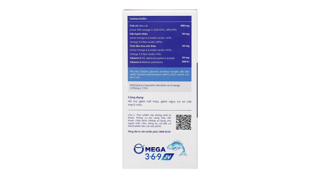 Combo 4 hộp Omega 3-6-9 JV lọ 60 viên 5