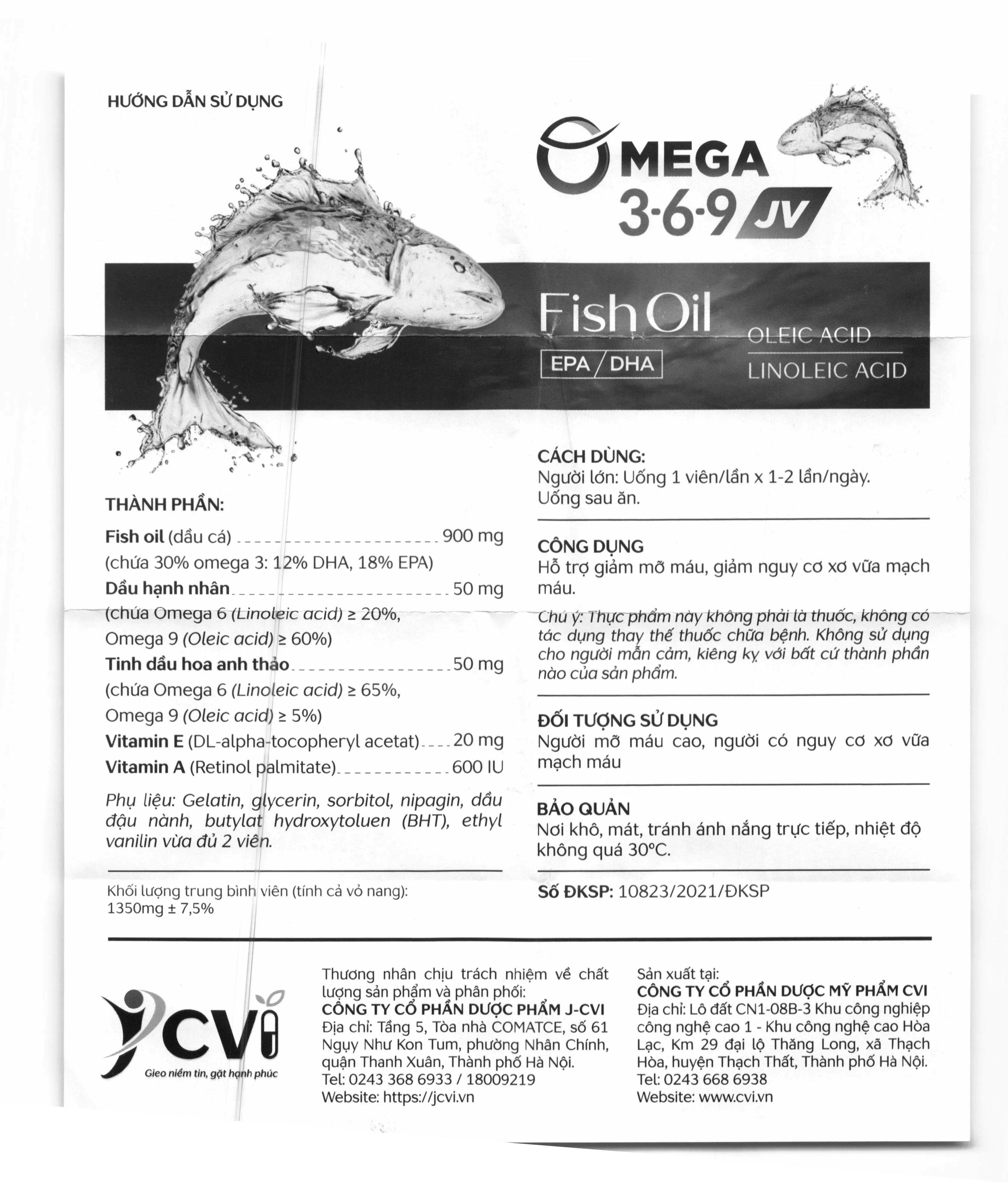Combo 4 hộp Omega 3-6-9 JV lọ 60 viên 9