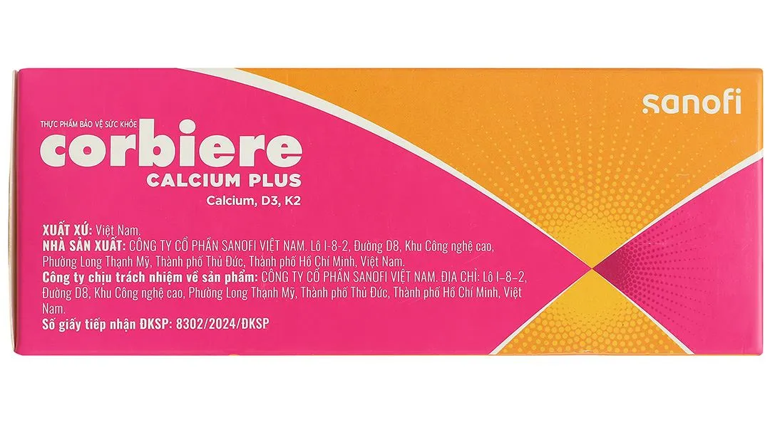 Corbiere Calcium Plus hỗ trợ tăng cường hấp thu canxi, giúp xương chắc khỏe hộp 30 ống x 10ml 6