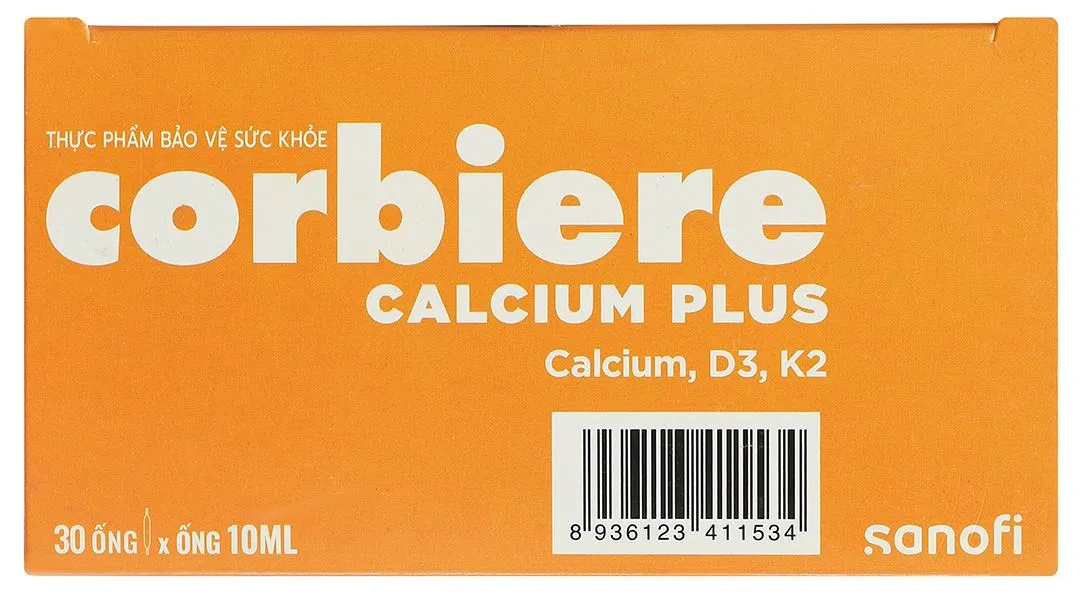 Corbiere Calcium Plus hỗ trợ tăng cường hấp thu canxi, giúp xương chắc khỏe hộp 30 ống x 10ml 7