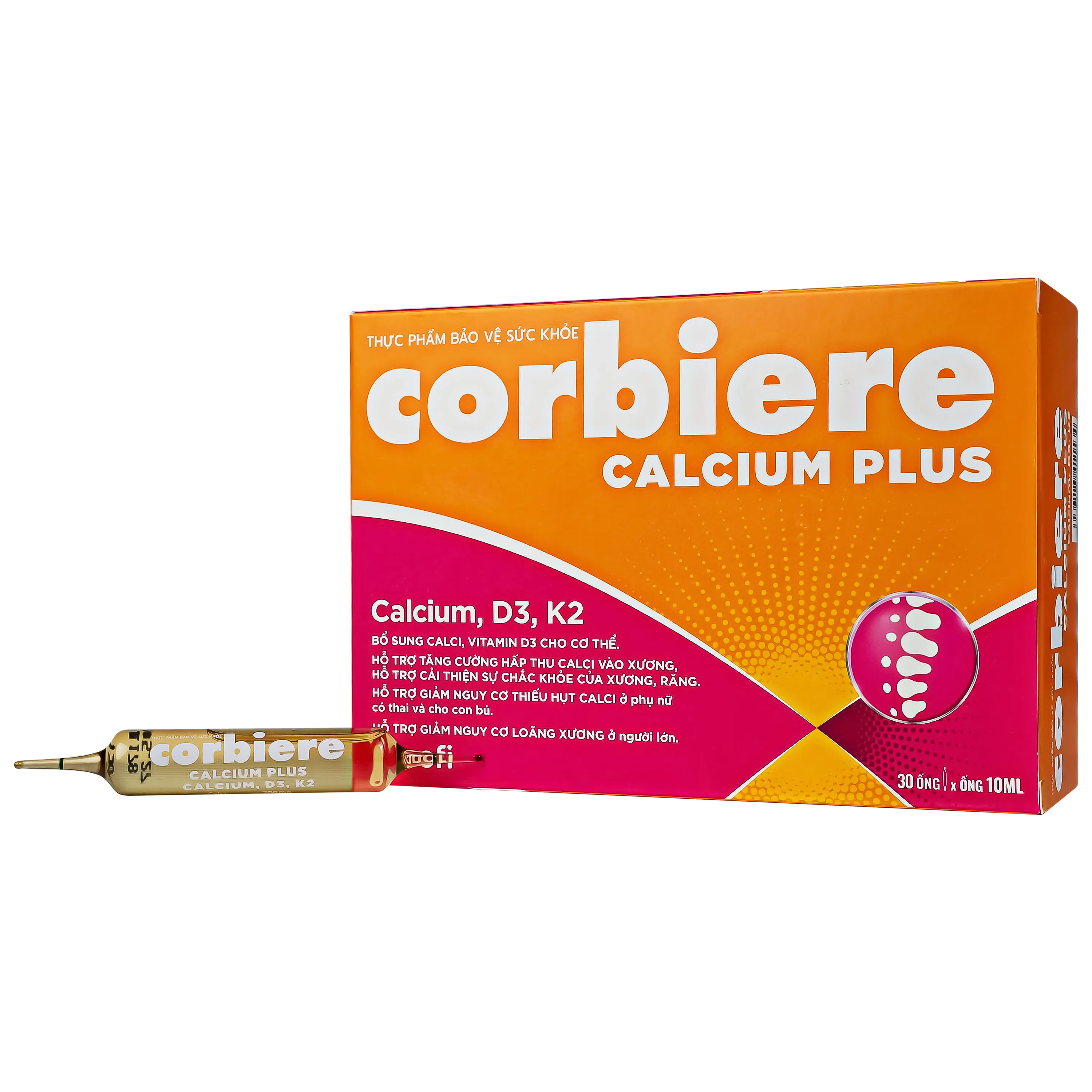 CORBIERE CALCIUM PLUS SANOFI 3X10 ỐNG