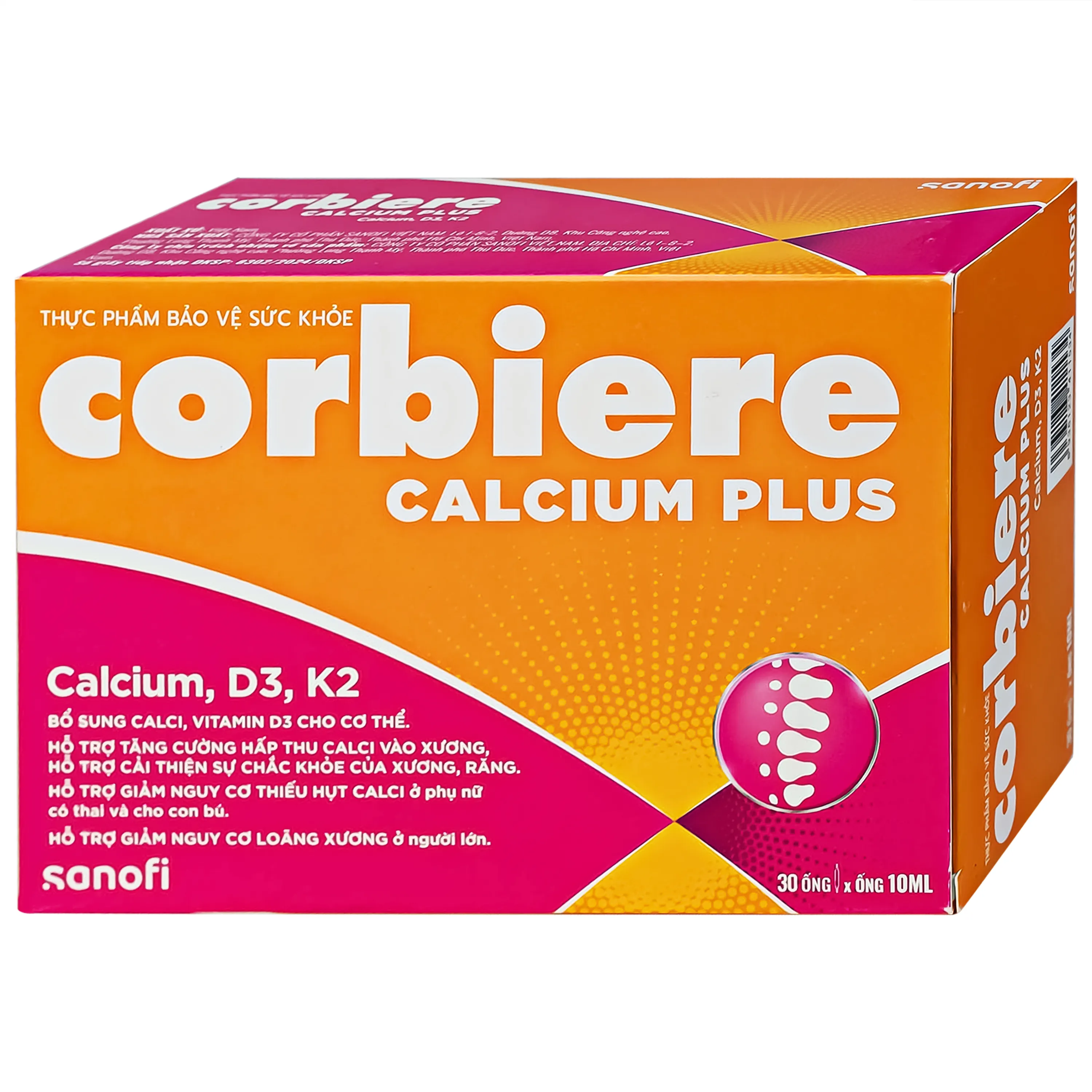 CORBIERE CALCIUM PLUS SANOFI 3X10 ỐNG 2
