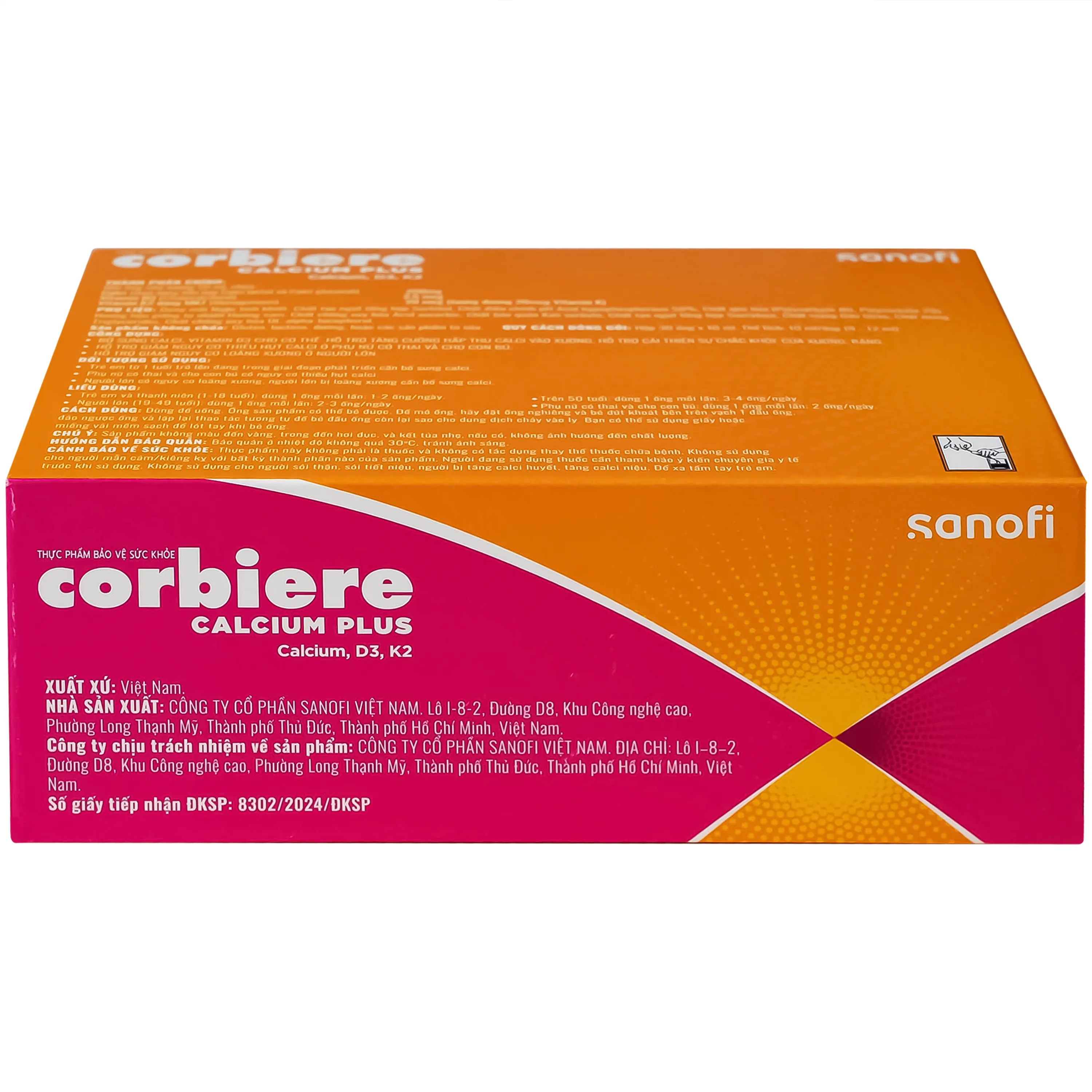 CORBIERE CALCIUM PLUS SANOFI 3X10 ỐNG 6