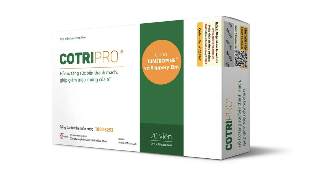 Viên uống Cotripro (Hộp 20 viên) hỗ trợ giảm triệu chứng bệnh trĩ 3