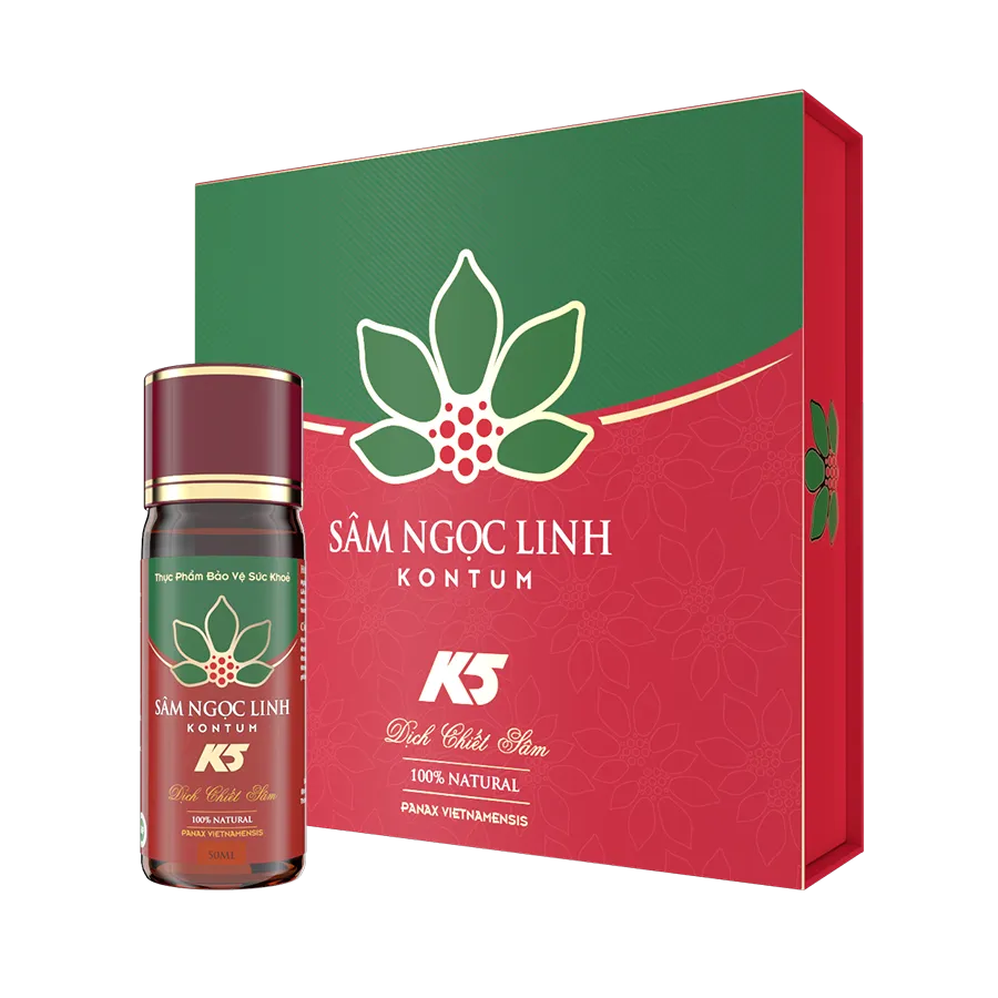 Dịch chiết Sâm Ngọc Linh Kon Tum K5 (Hộp 5 chai)