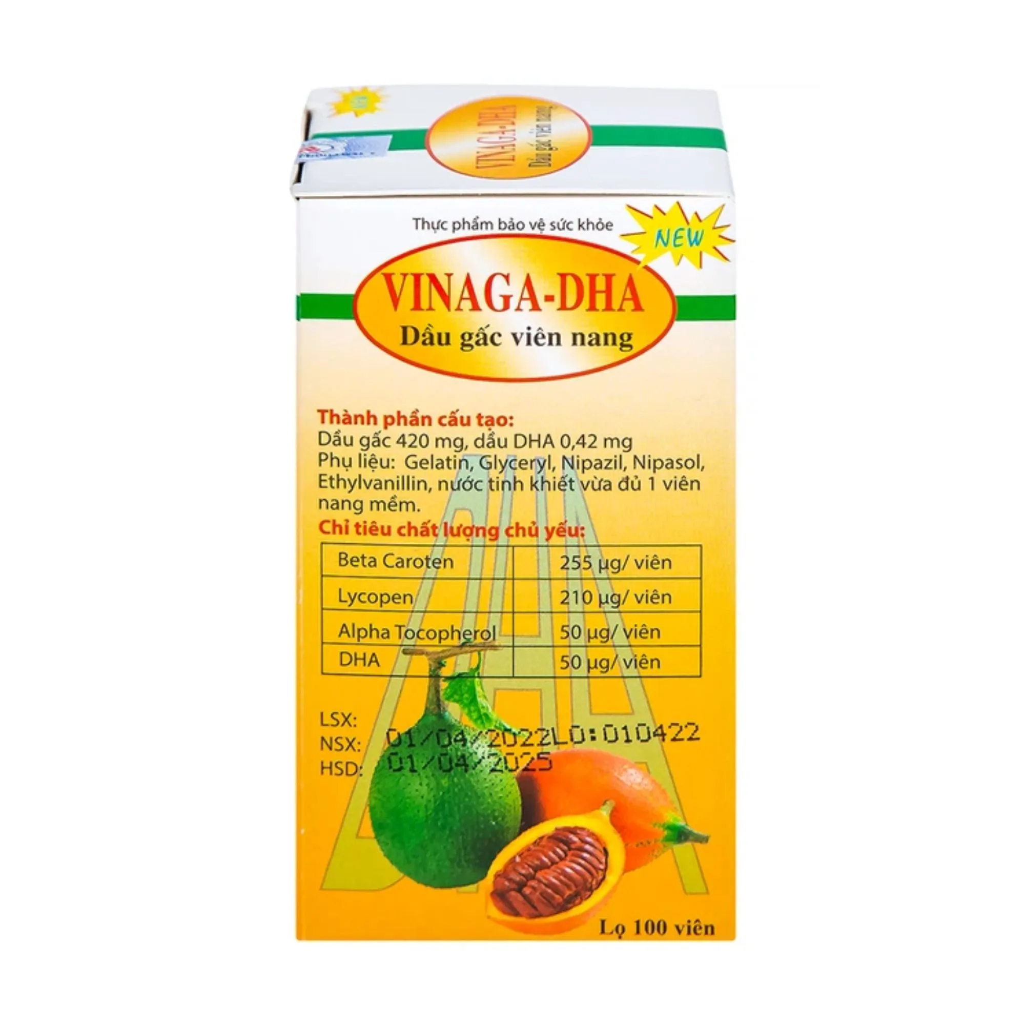 Dầu gấc viên nang Vinaga-DHA: Bổ sung DHA, chống lão hóa, tăng cường thị lực 2