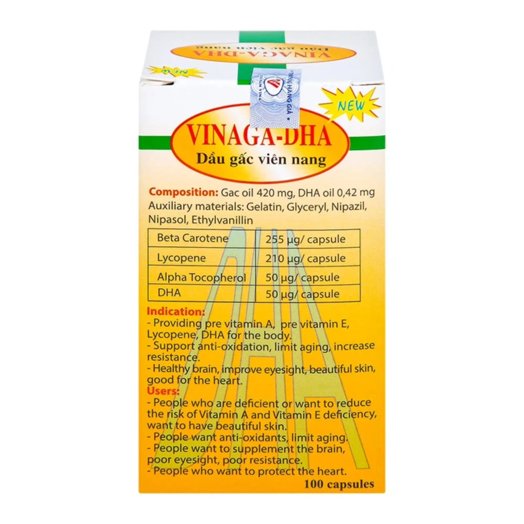 Dầu gấc viên nang Vinaga-DHA: Bổ sung DHA, chống lão hóa, tăng cường thị lực 8